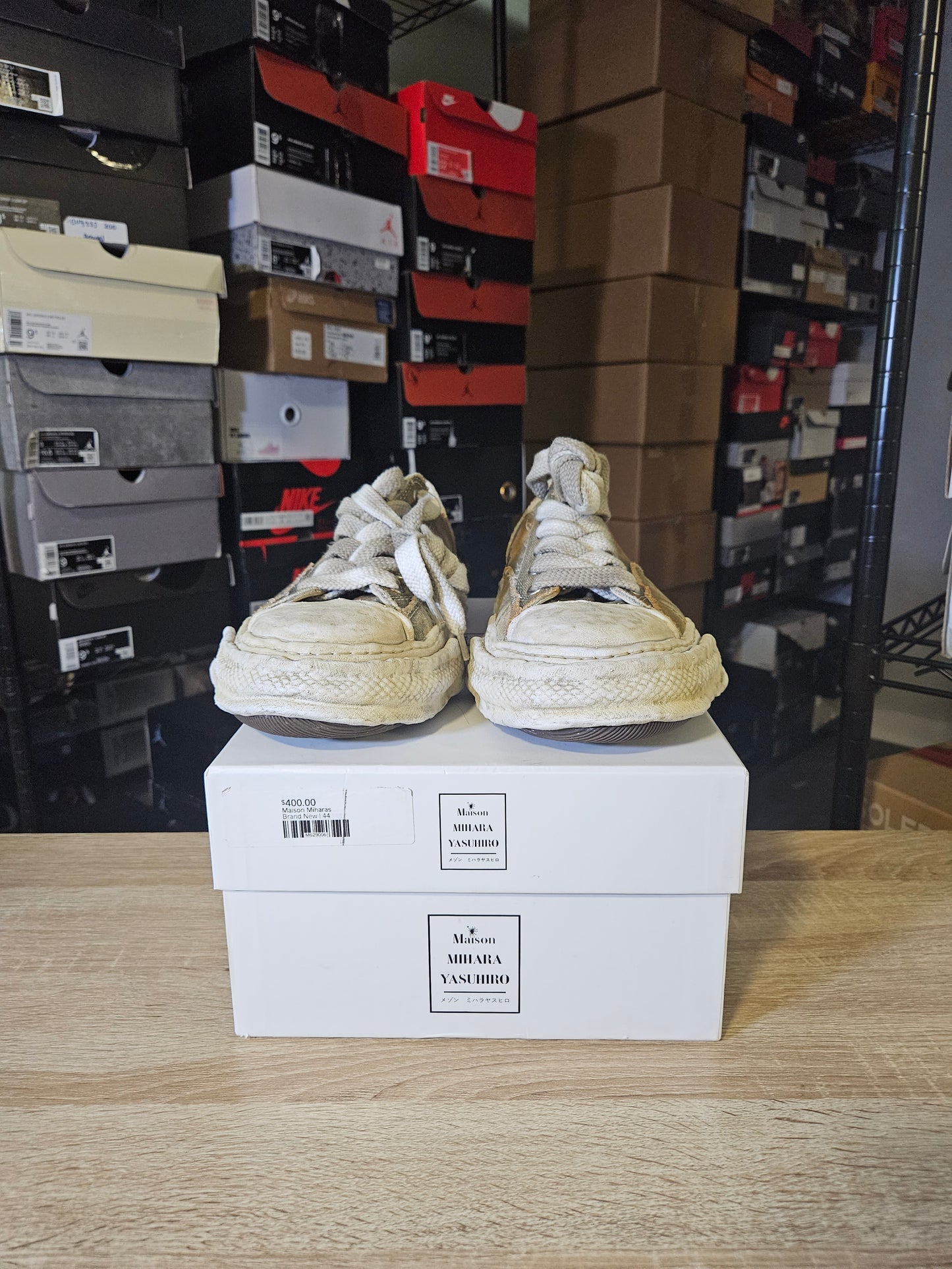 Size 11 M - Mihara Yasuhiro Peterson 23 Washed Denim Low Green