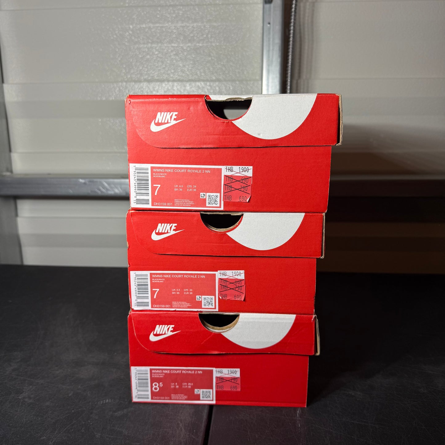 Size 8W - Nike Court Royale 2 Low Black/White