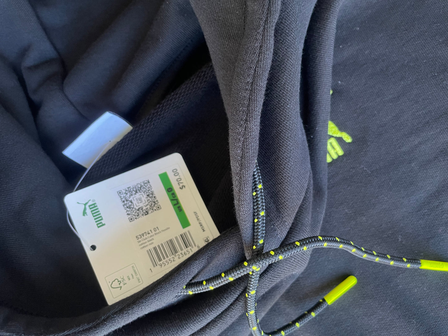 Size Large - PUMA Heather Black Pullover Hoodie Mens