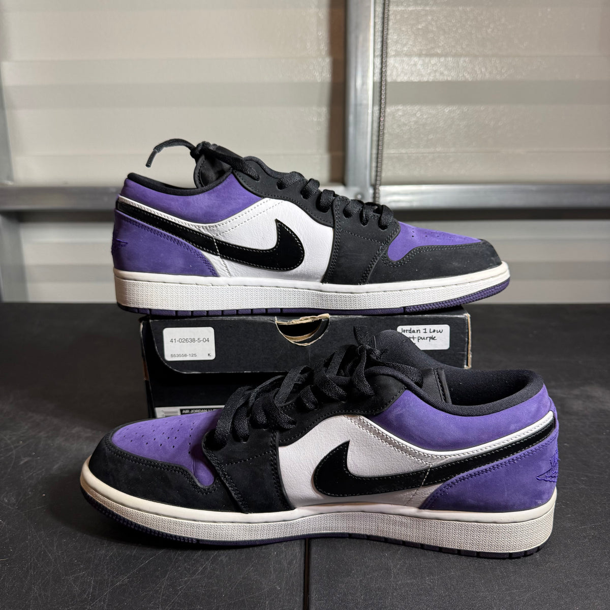 Size 12 - AJ 1 Low Court Purple