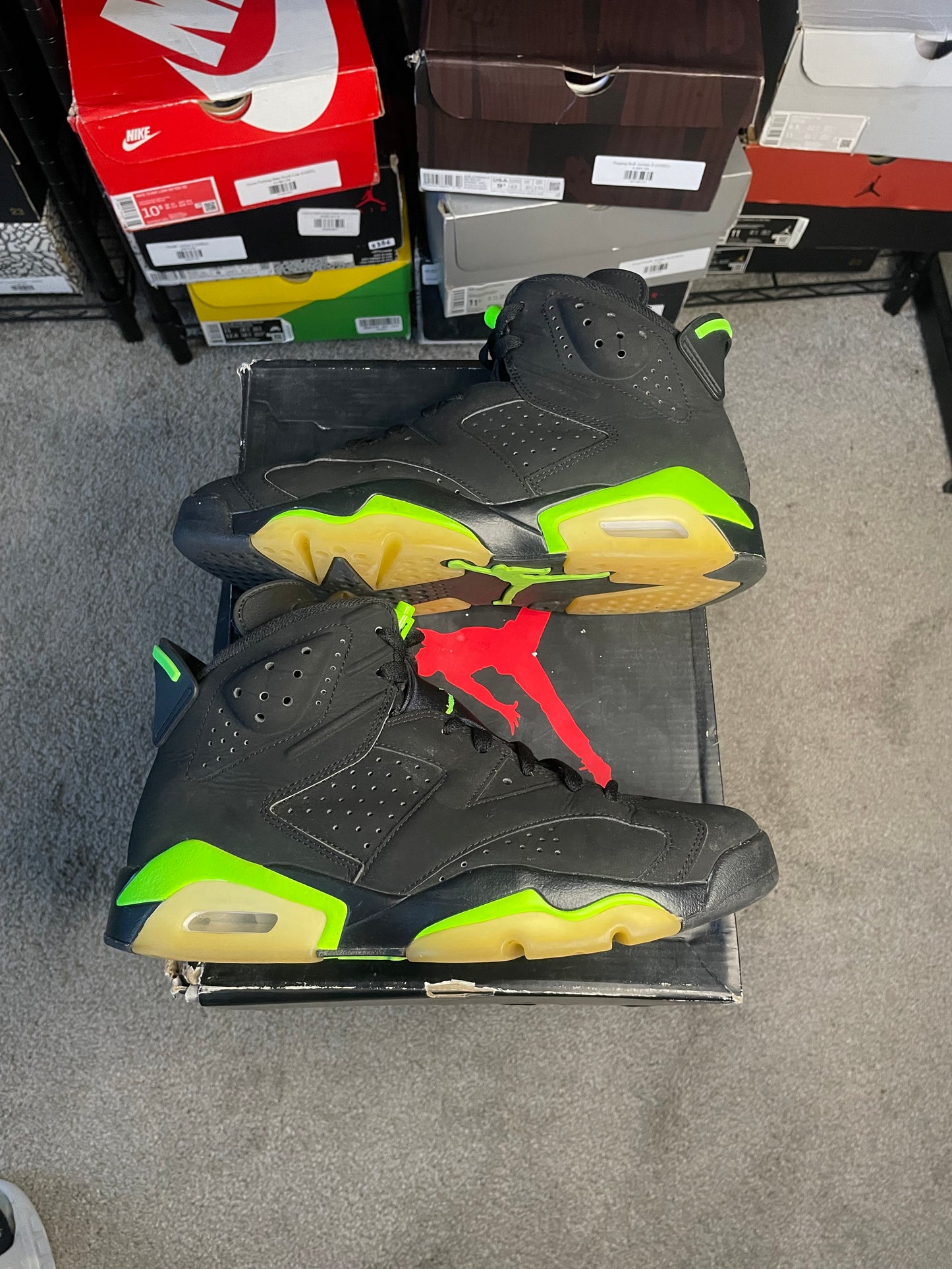 Size 9 - Jordan 6 Retro Electric Green 2021