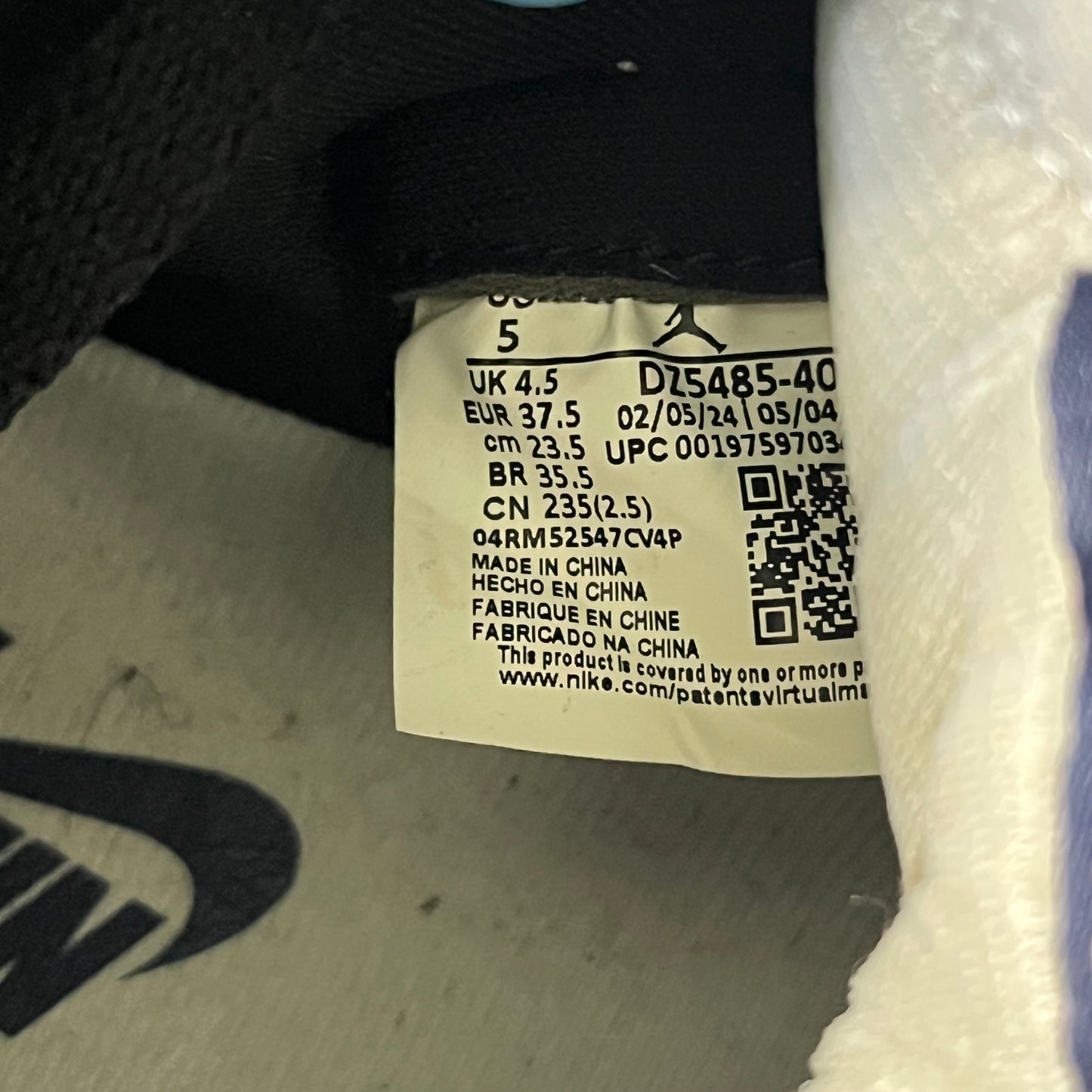Size 5 - AJ 1 Midnight Navy