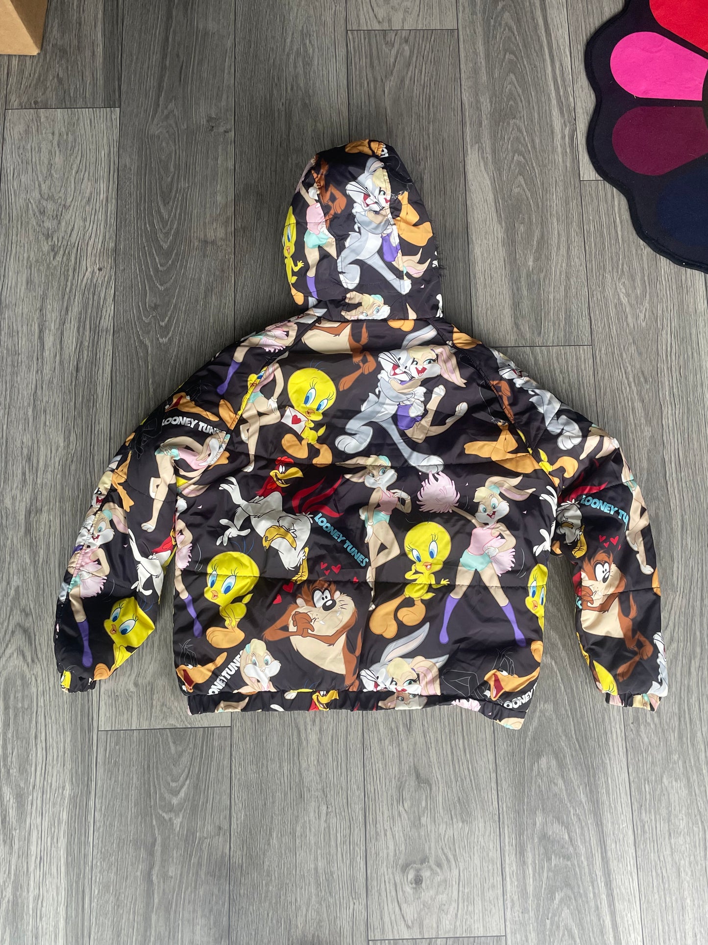 Size Large - Members Only Looney Tunes Puffer Coat Jacket Mens