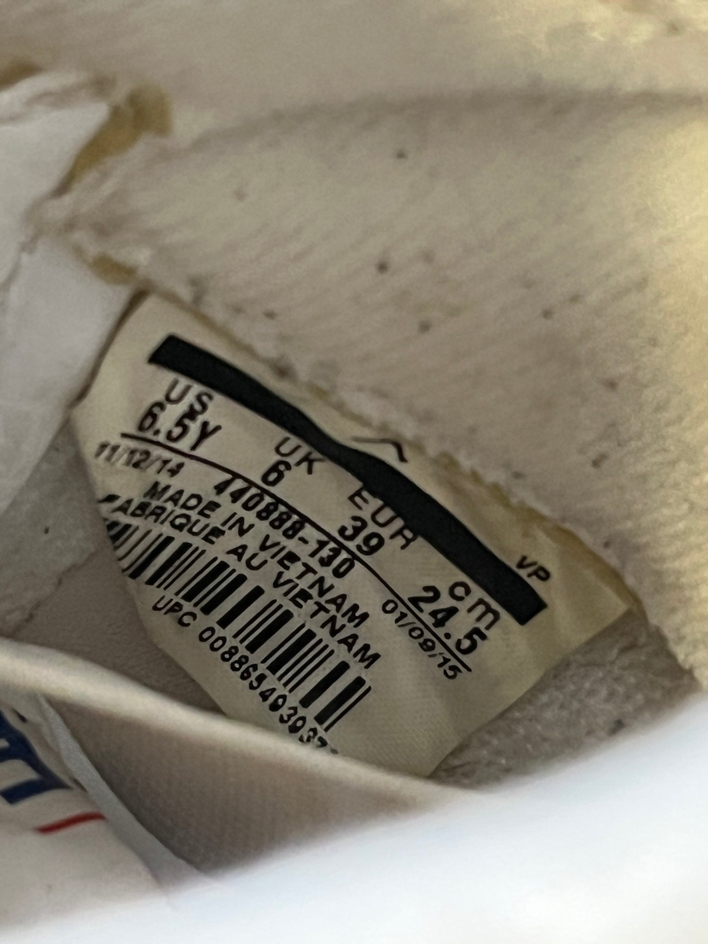Size 6.5 - AJ 5 White Metallic