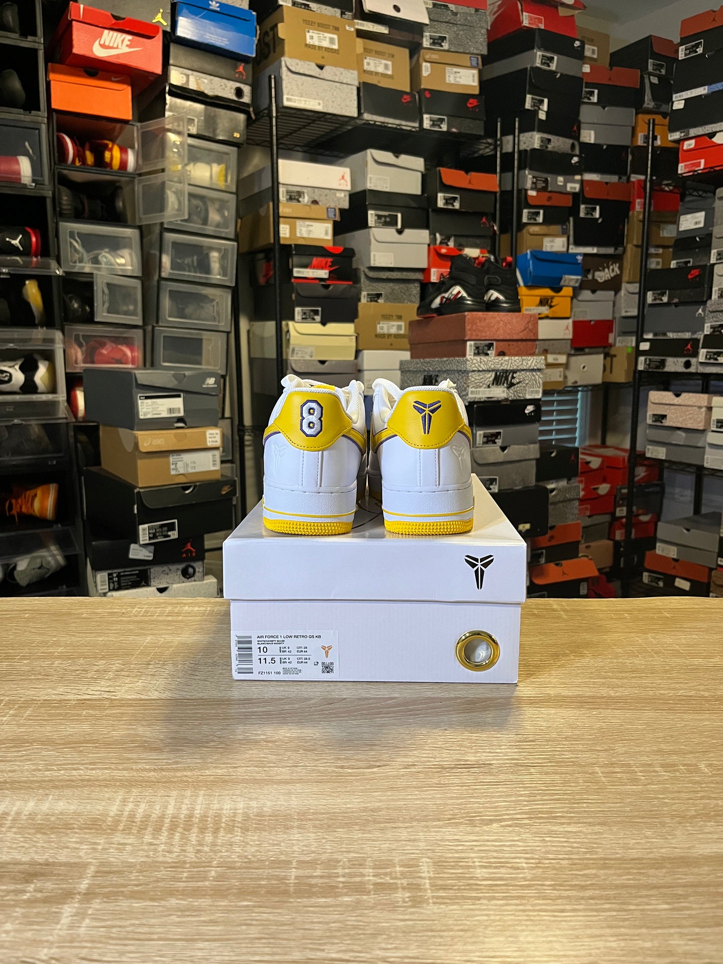 Size 10 - Kobe Bryant x Air Force 1 Retro QS Low Lakers HomeSize 10 - Nike