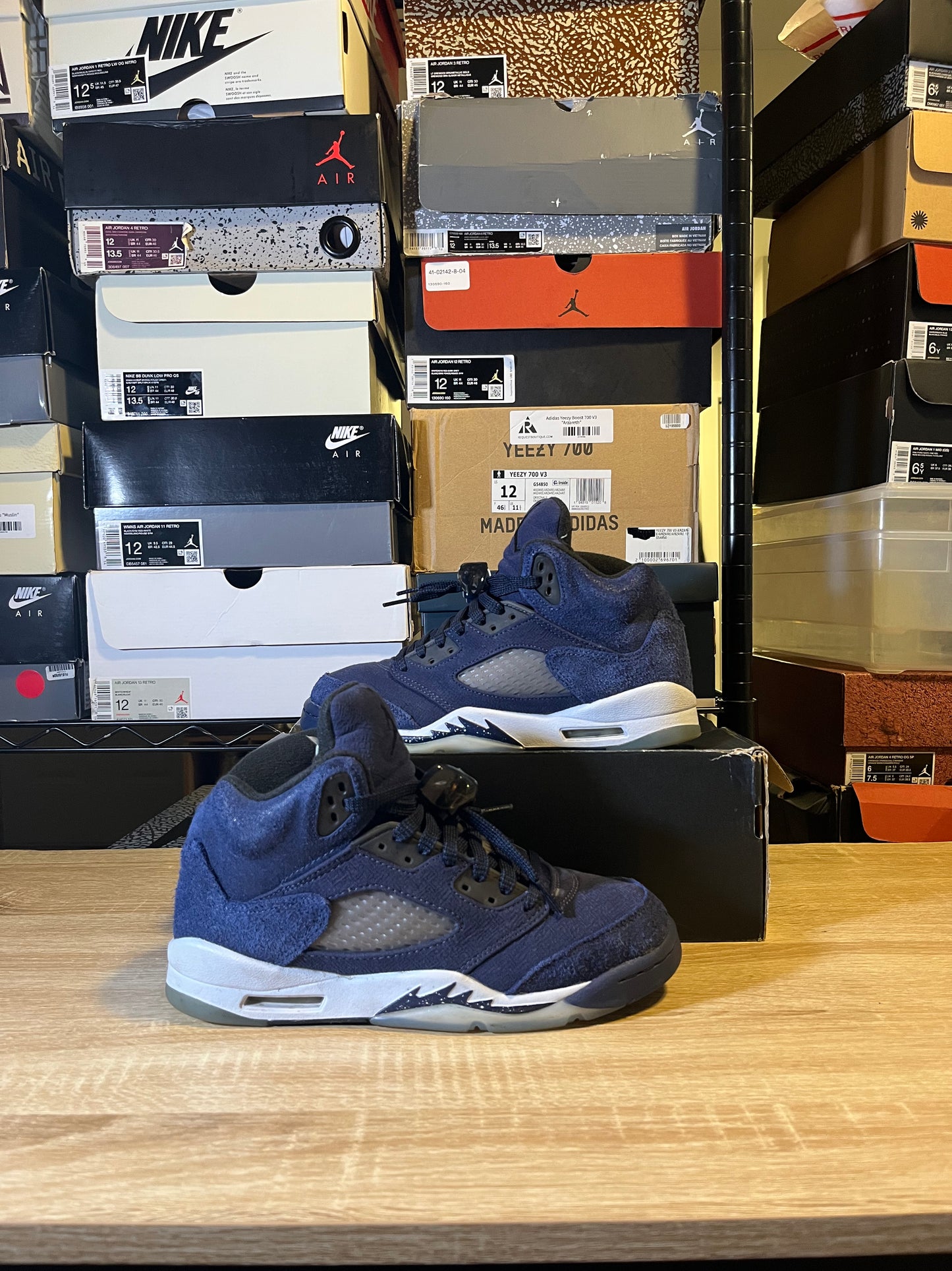 Size 7Y - AJ 5 Midnight Navy