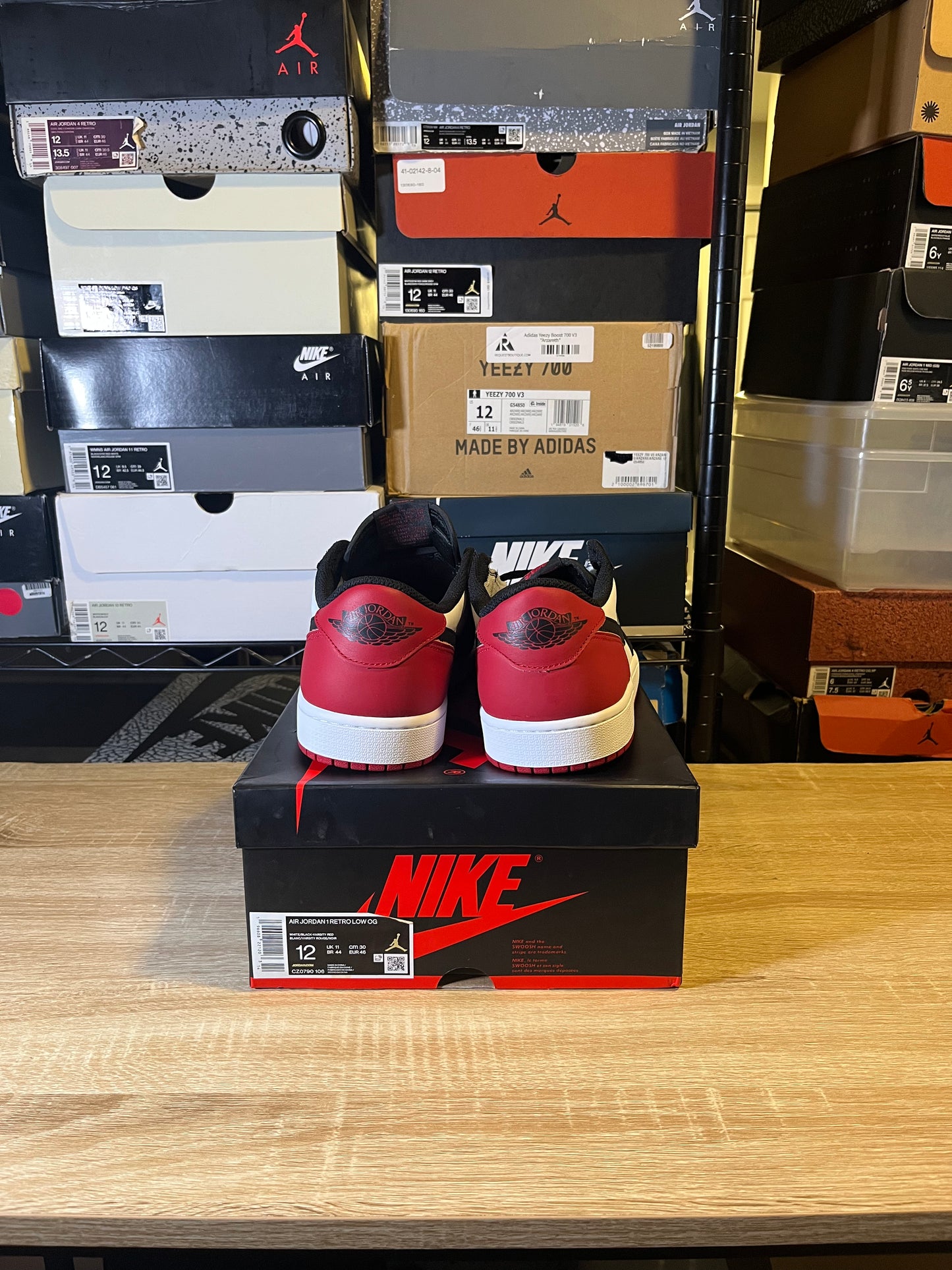 Size 12 - AJ 1 Low Black Toe