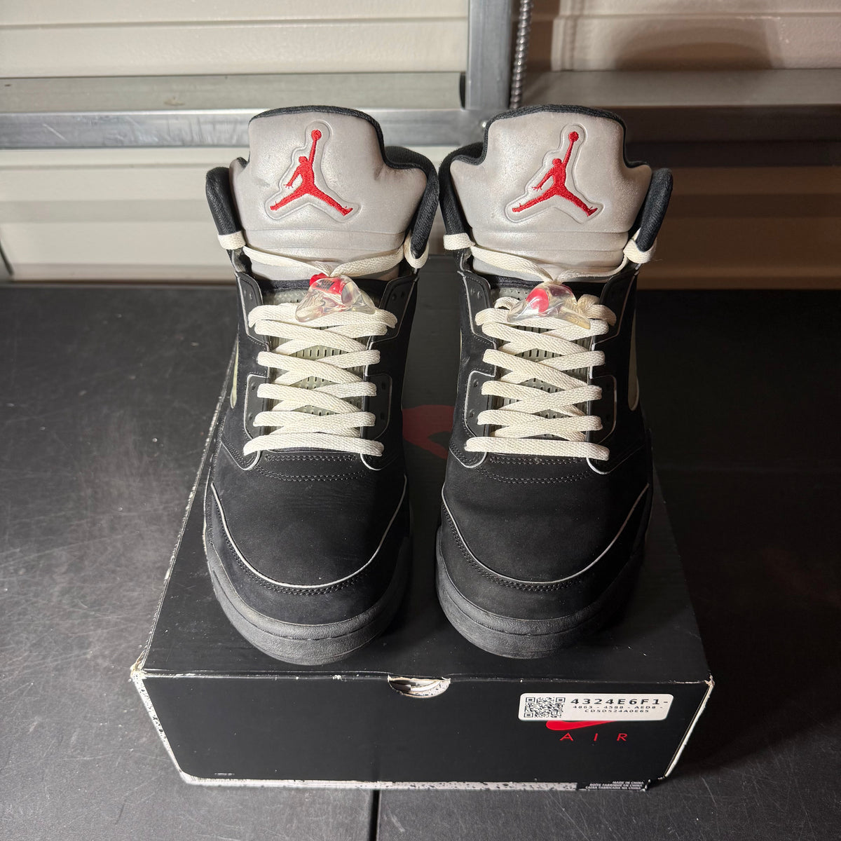 Size 13 - AJ 5 Black Metallic