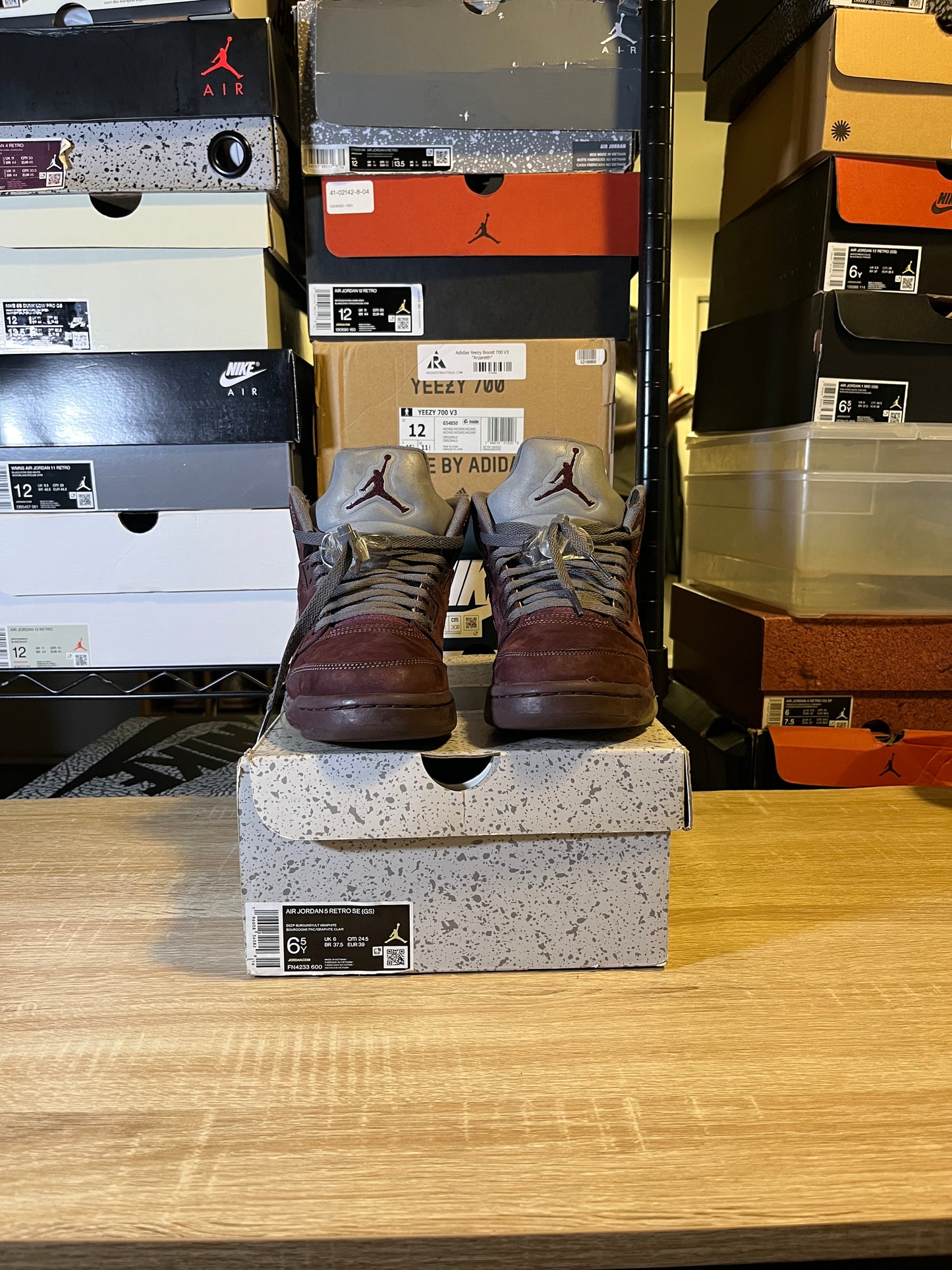 Size 6.5Y - AJ 5 Burgandy