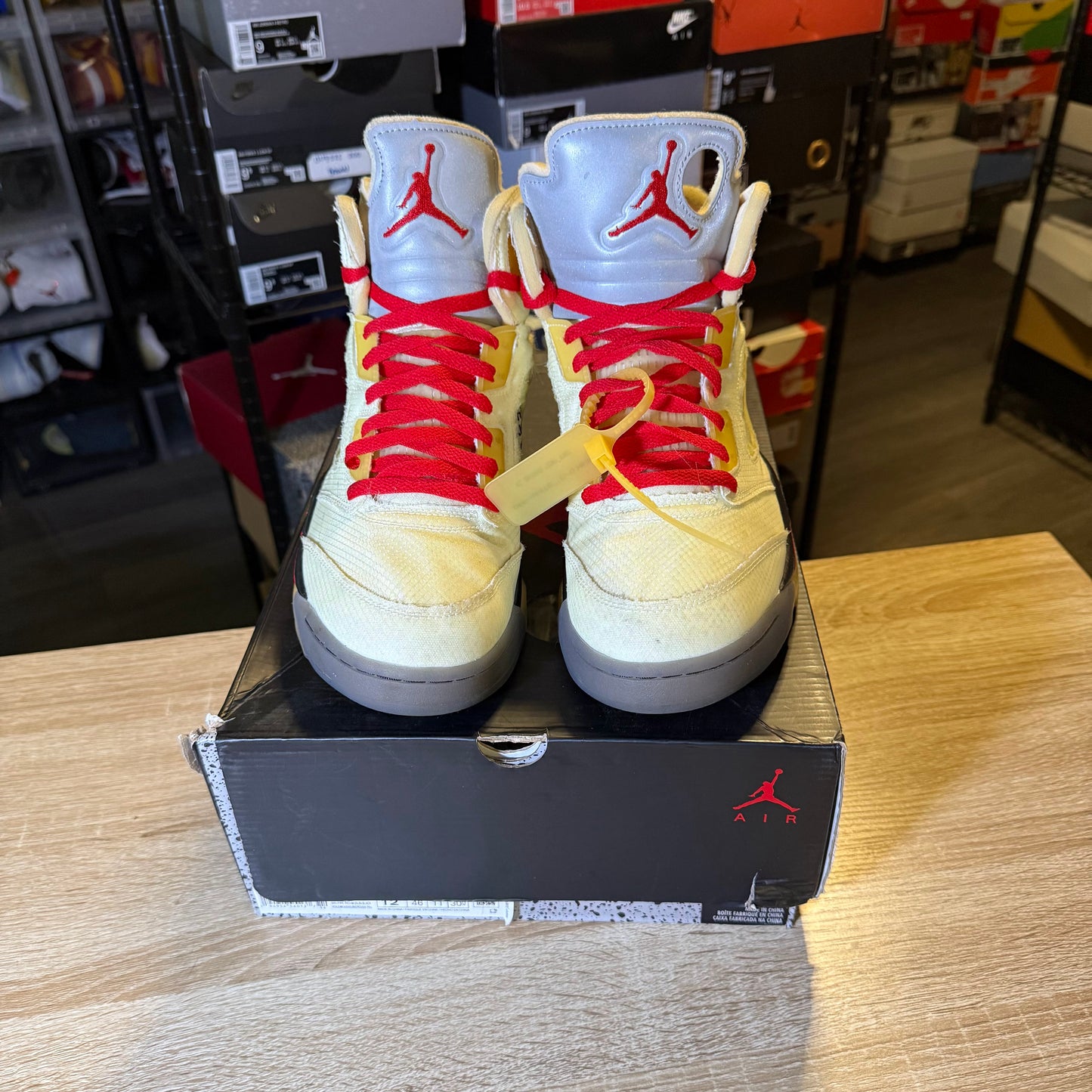 Size 12 - AJ 5 SP x Off-White Mid Sail
