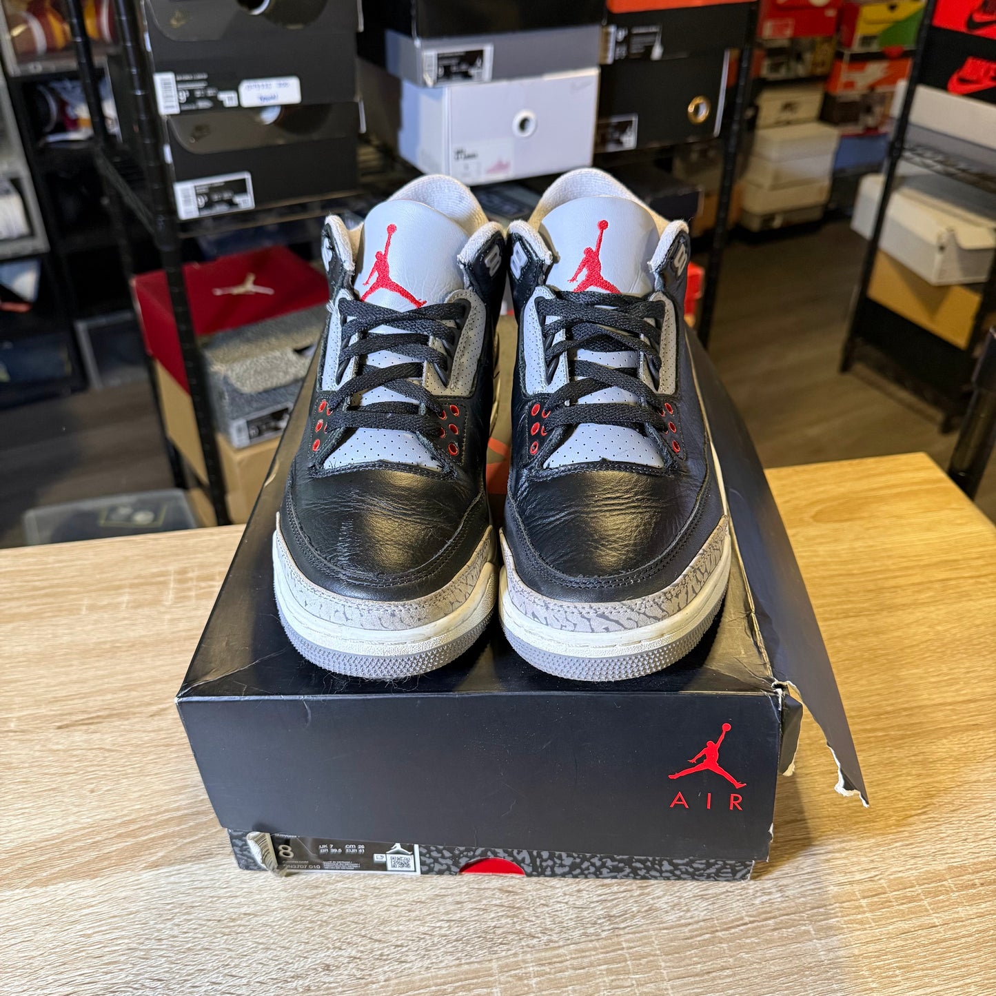 Size 8 - AJ 3 Black Cement