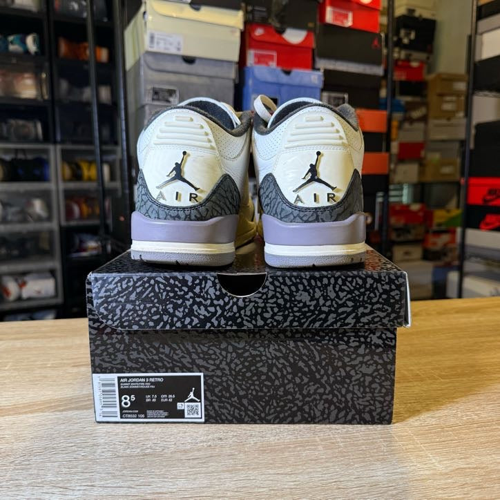 Size 8.5 - AJ 3 Cement Grey