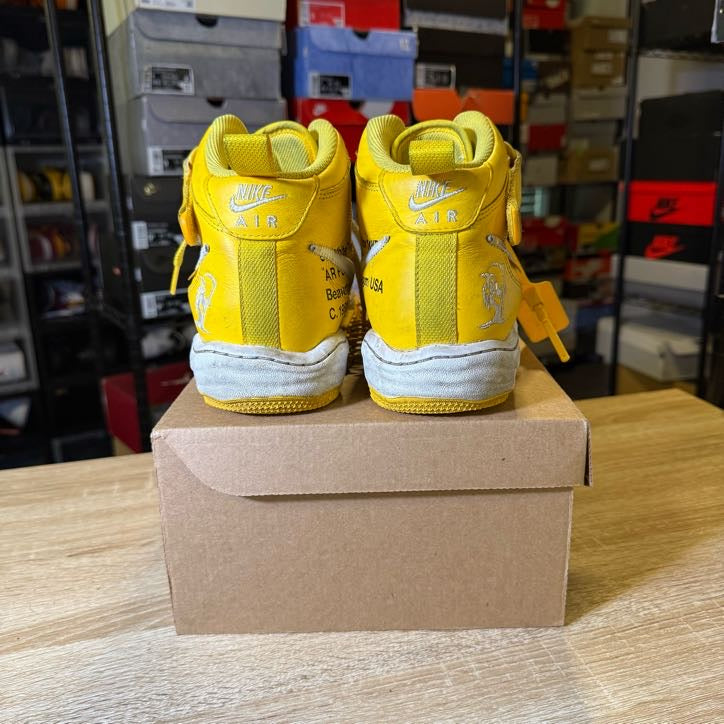 Size 8.5 - Off-White x Air Force 1 SP Leather Mid Varsity Maize