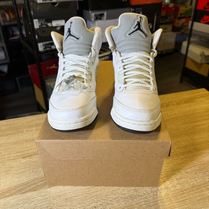 Size 6 - AJ 5 White Metallic
