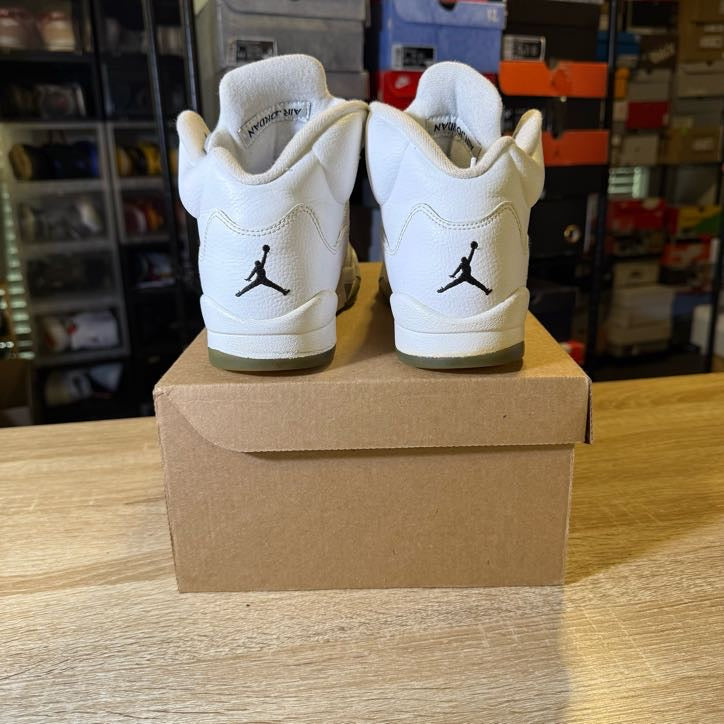 Size 6 - AJ 5 White Metallic