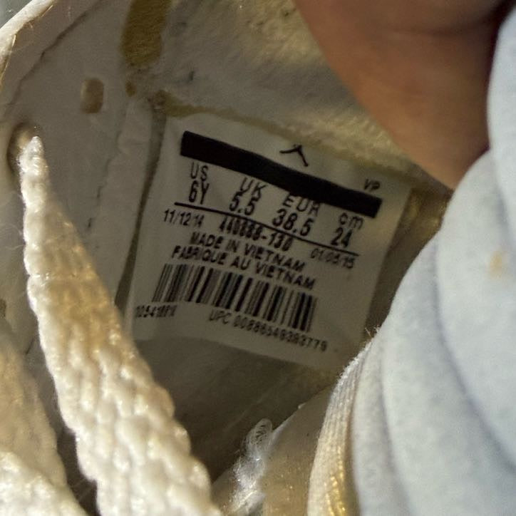 Size 6 - AJ 5 White Metallic