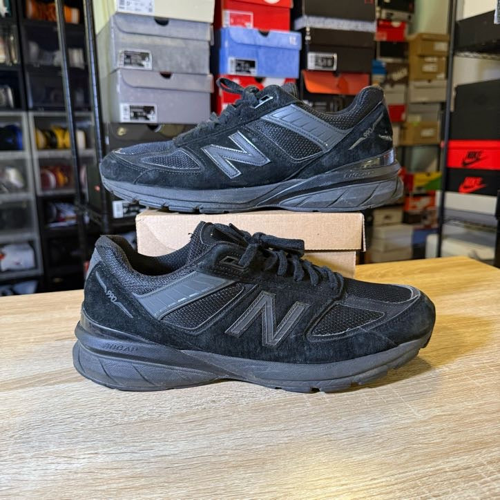 Size 12 - New Balance 990 Black Suede