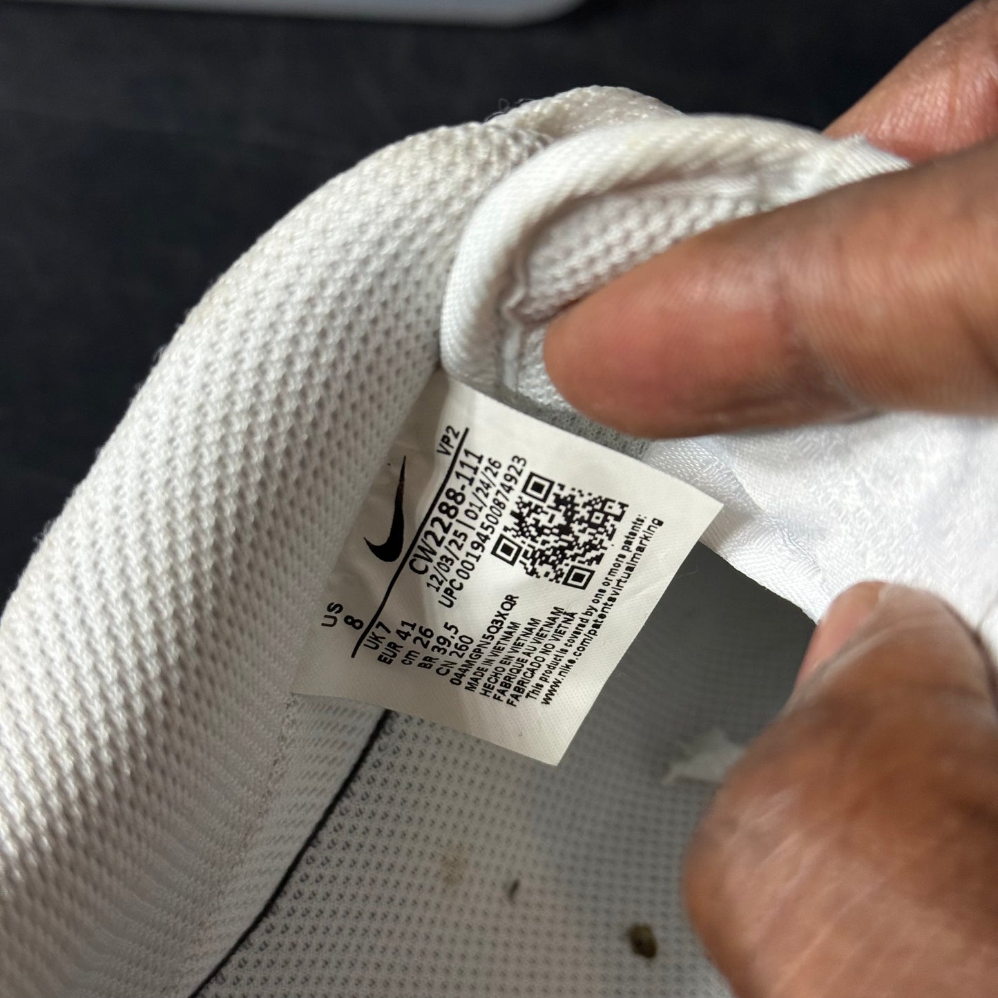 Size 8 - AF 1 White