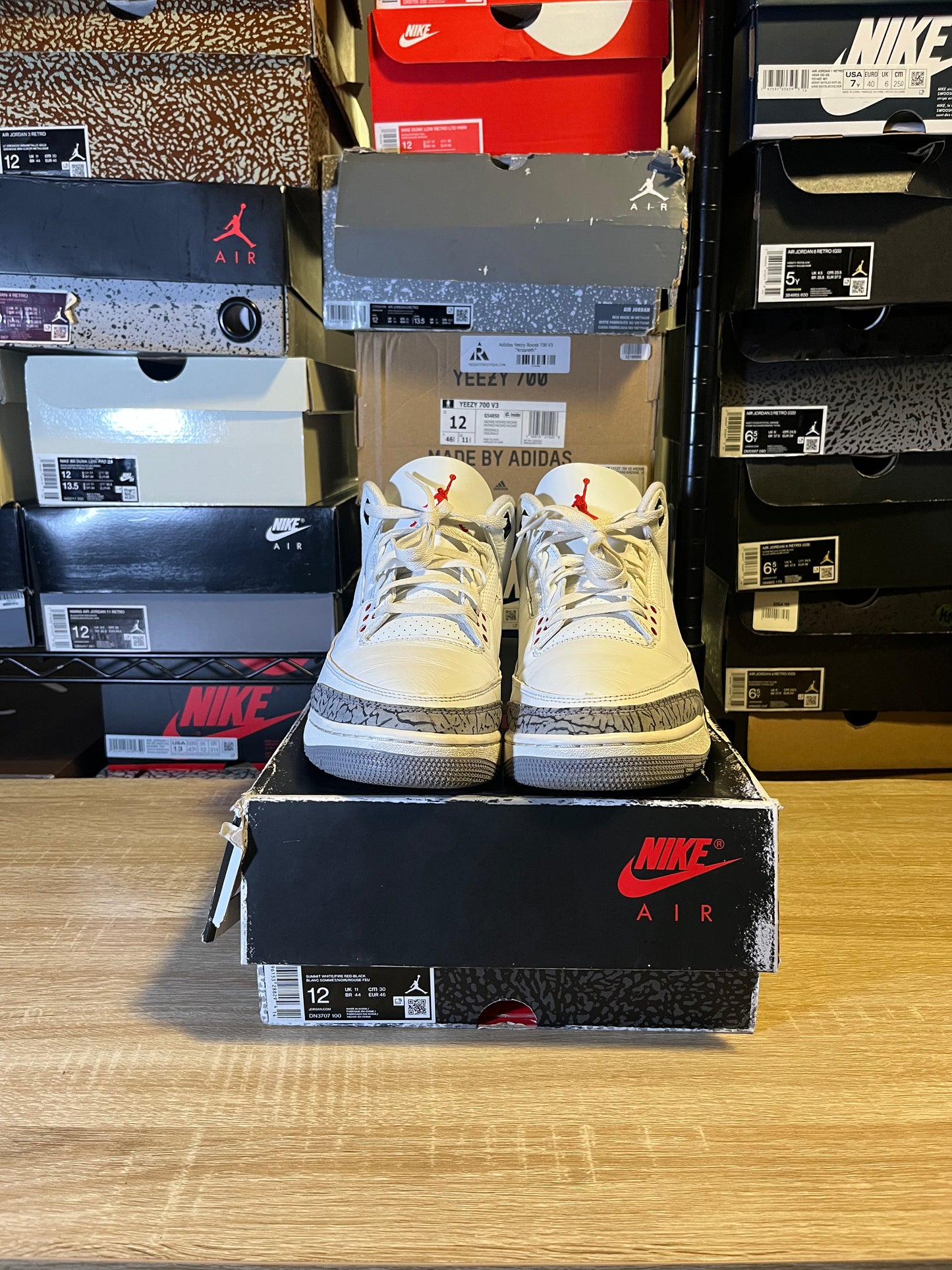 Size 12 - AJ 3 Retro Mid White Cement Reimagined
