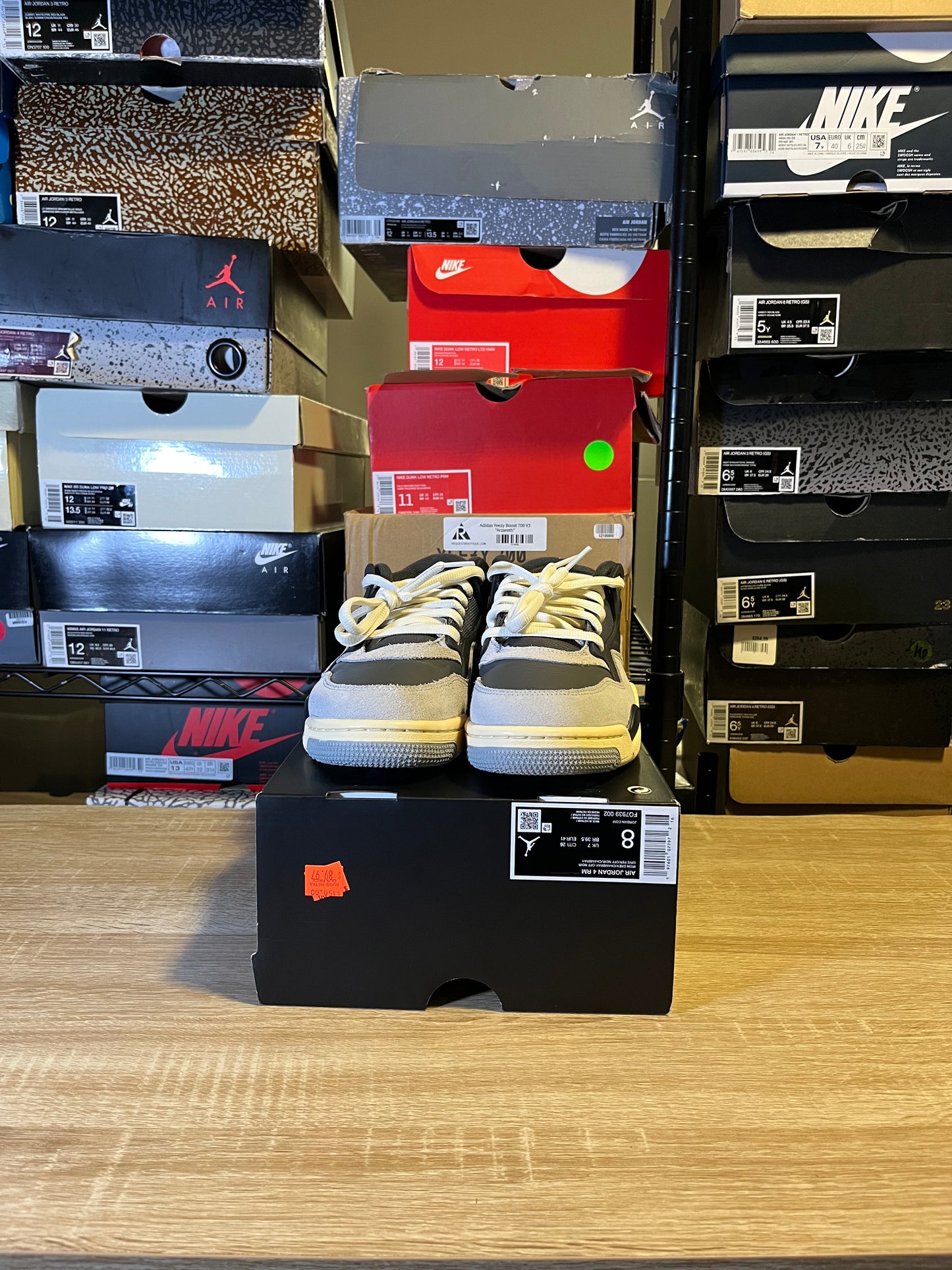 Size 8 - AJ 4 RM Iron Grey