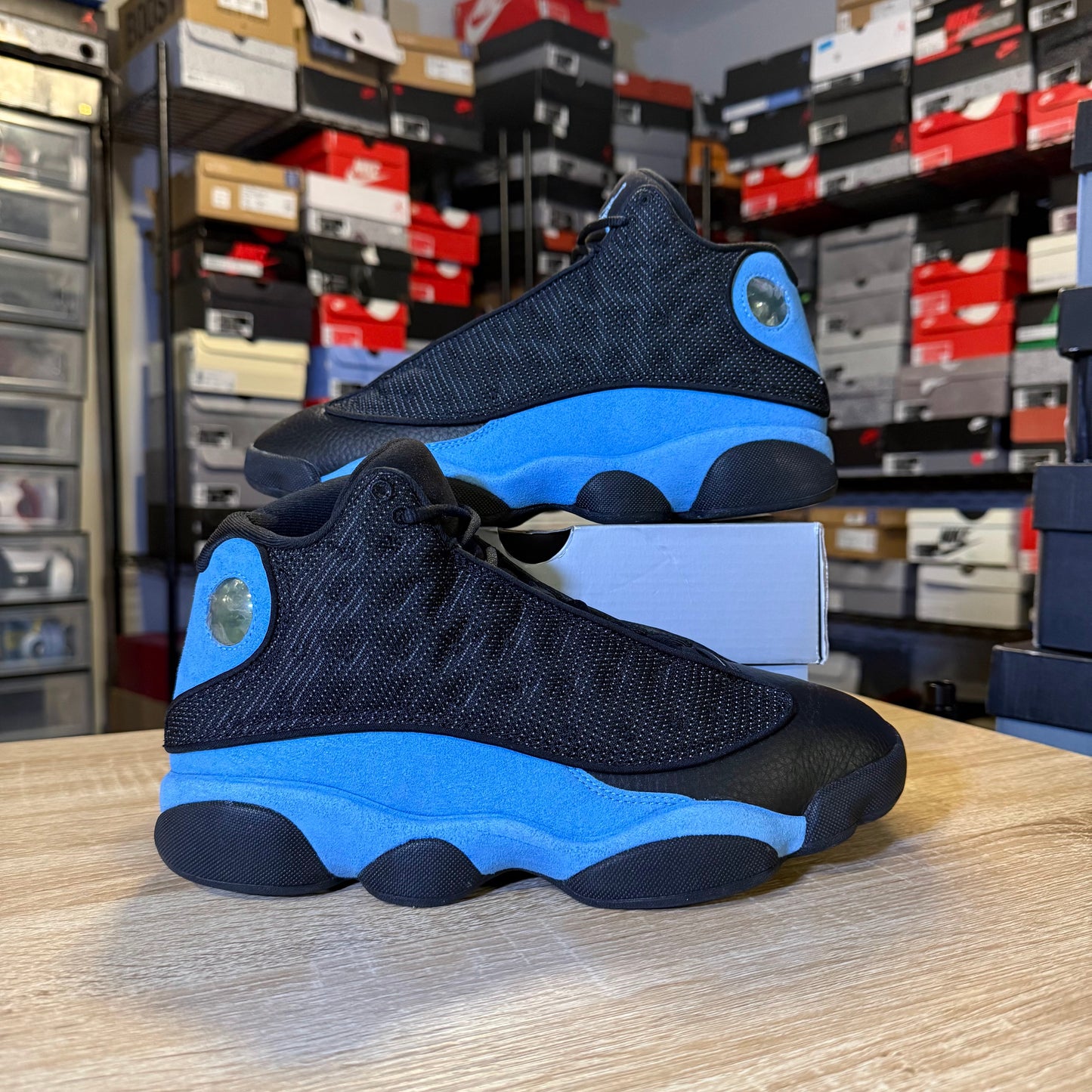 Size 8 - AJ 13 Black University Blue