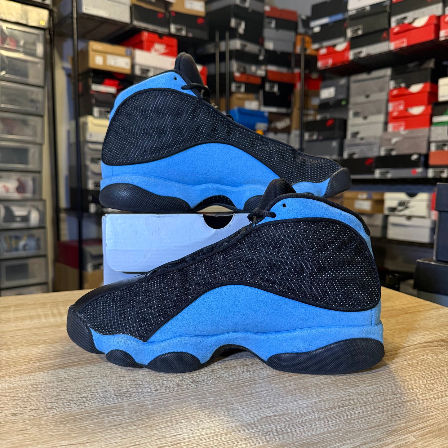 Size 8 - AJ 13 Black University Blue