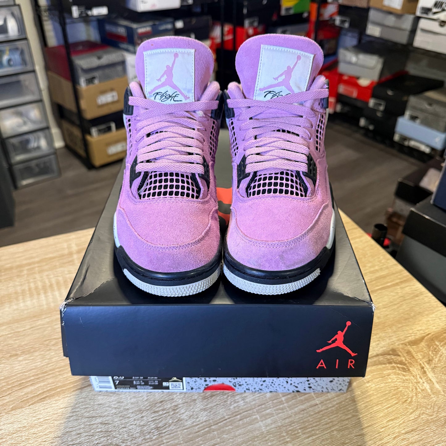 Size 7 M - AJ 4 Pink Orchid
