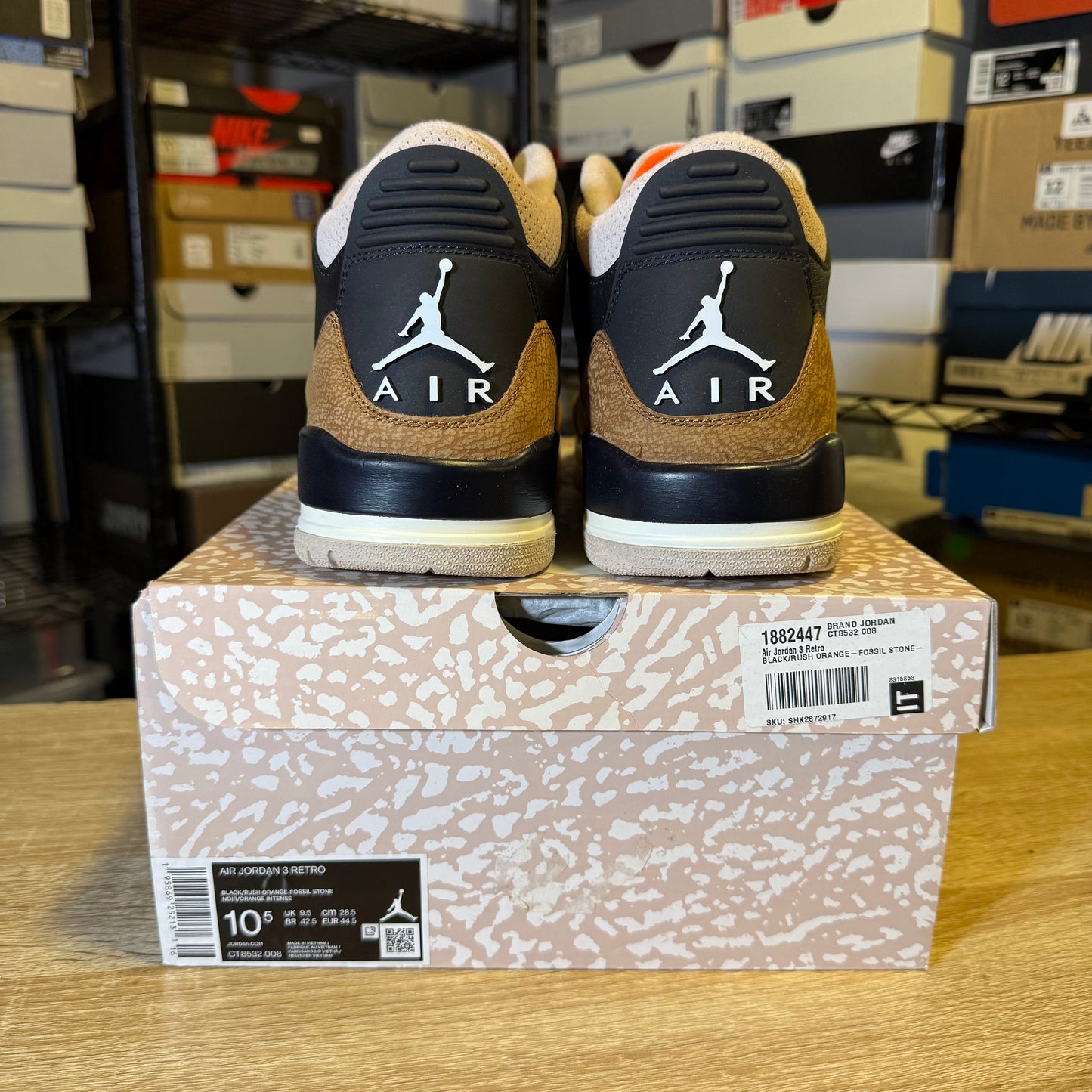 Size 10.5 AJ 3 Desert Elephant