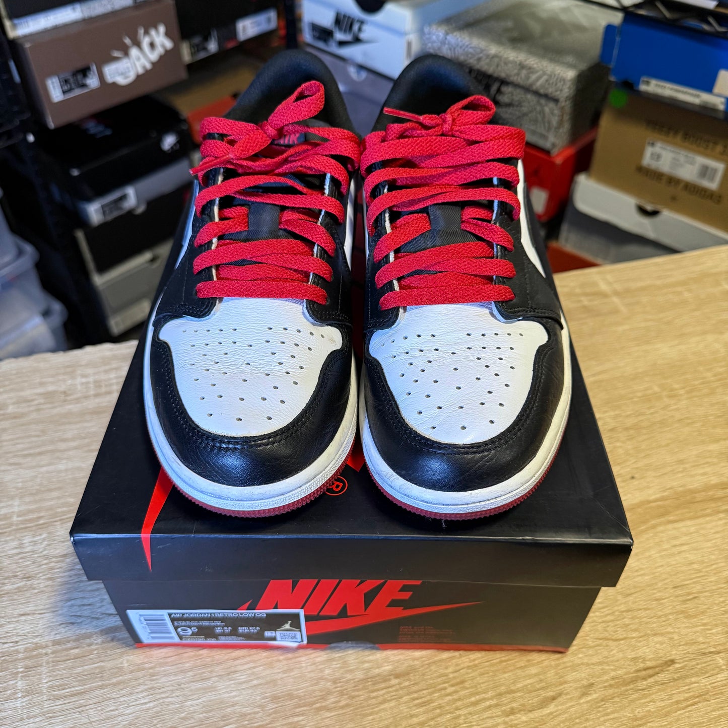 Size 9.5 - AJ 1 Low Black Toe