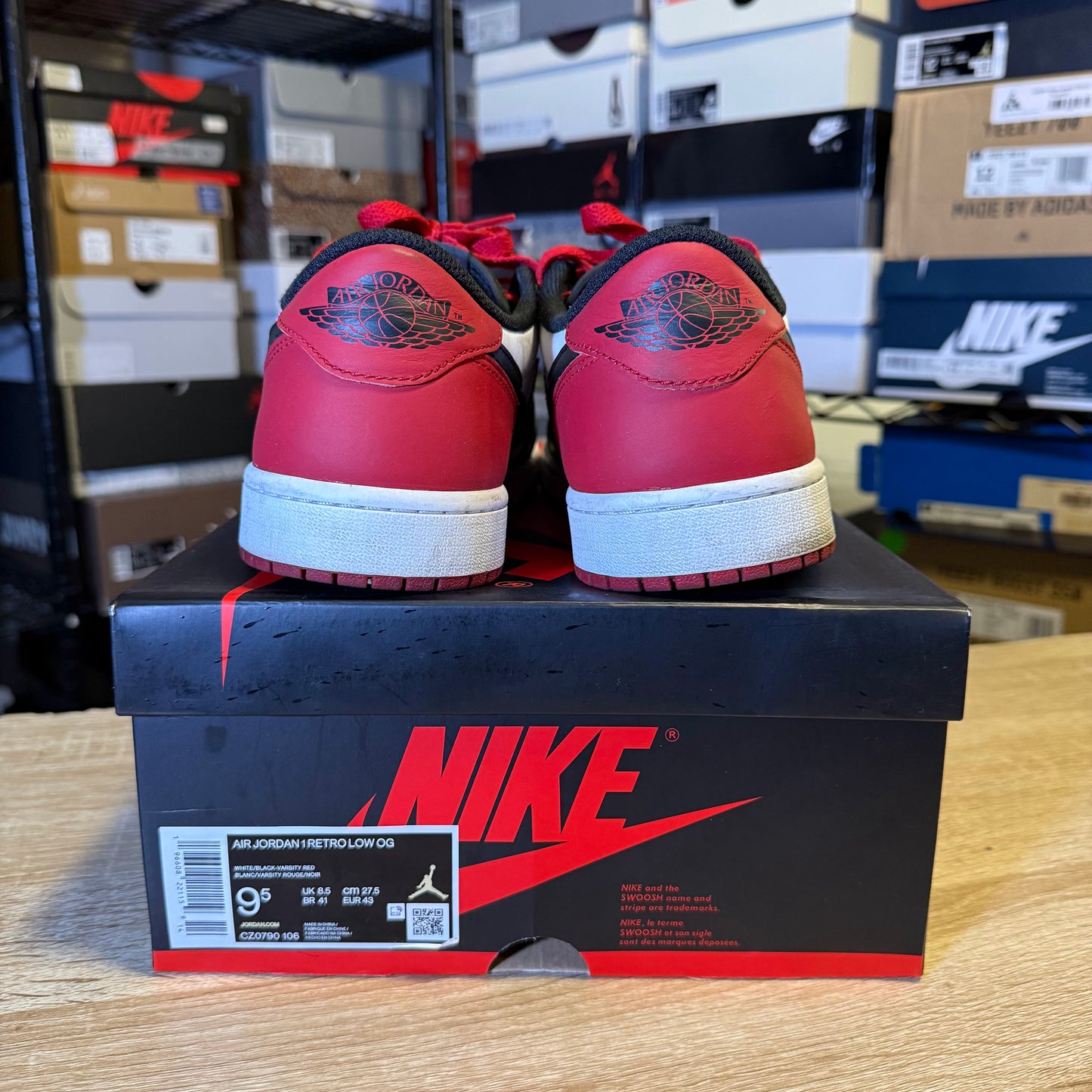 Size 9.5 - AJ 1 Low Black Toe