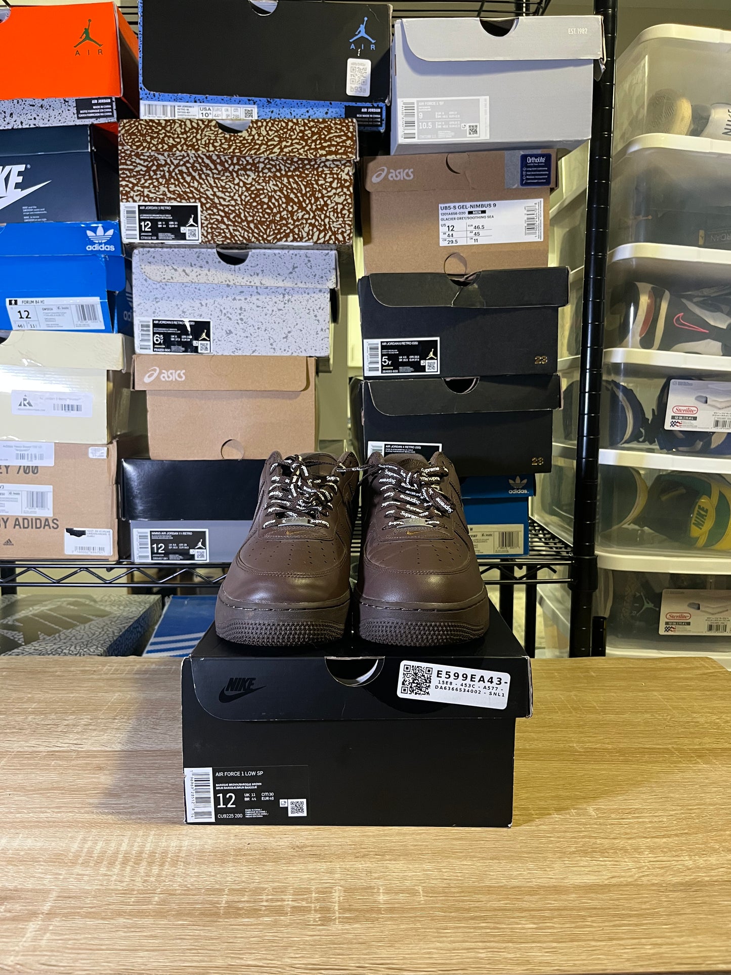 Size 12 - Supreme x Air Force 1 Low Box Logo - Baroque Brown