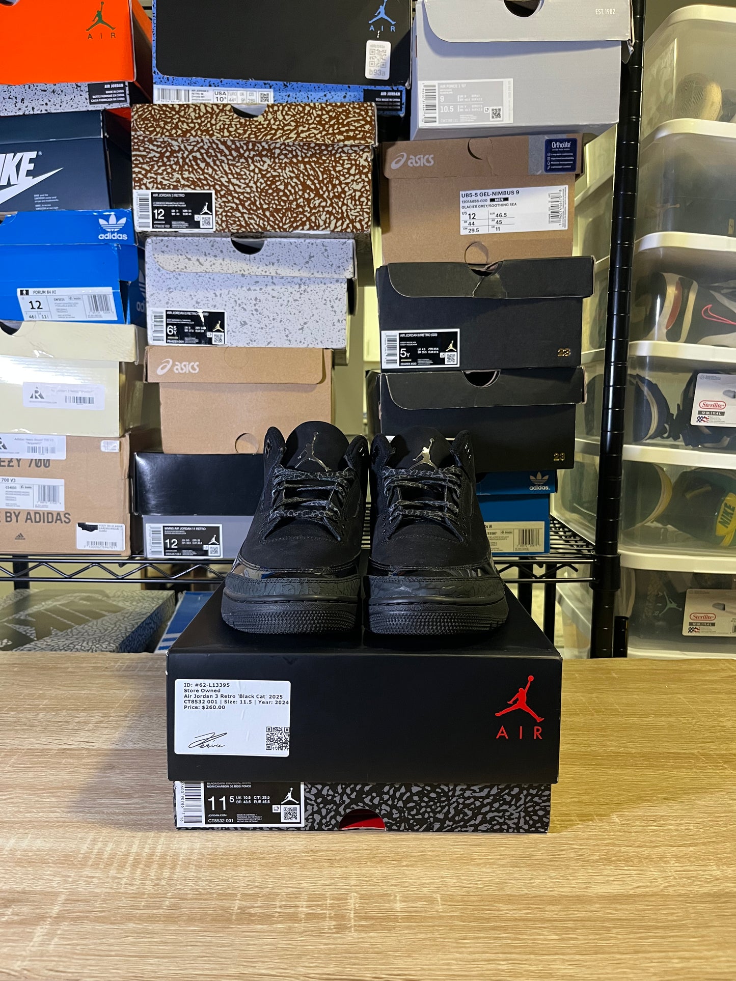 Size 11.5 – AJ 3 Black Cat