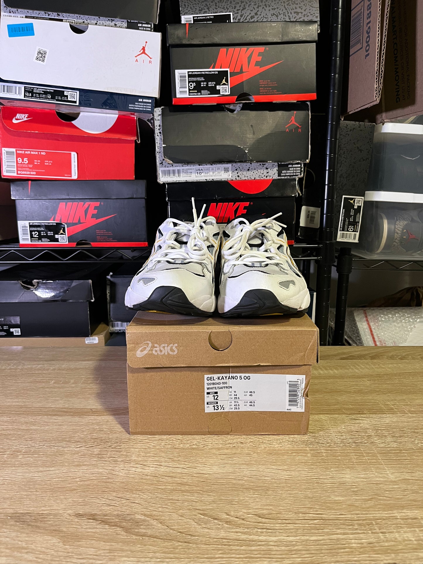 Size 12 - Asics Gel Kayano 5 OG Kith Exclusive White Saffron