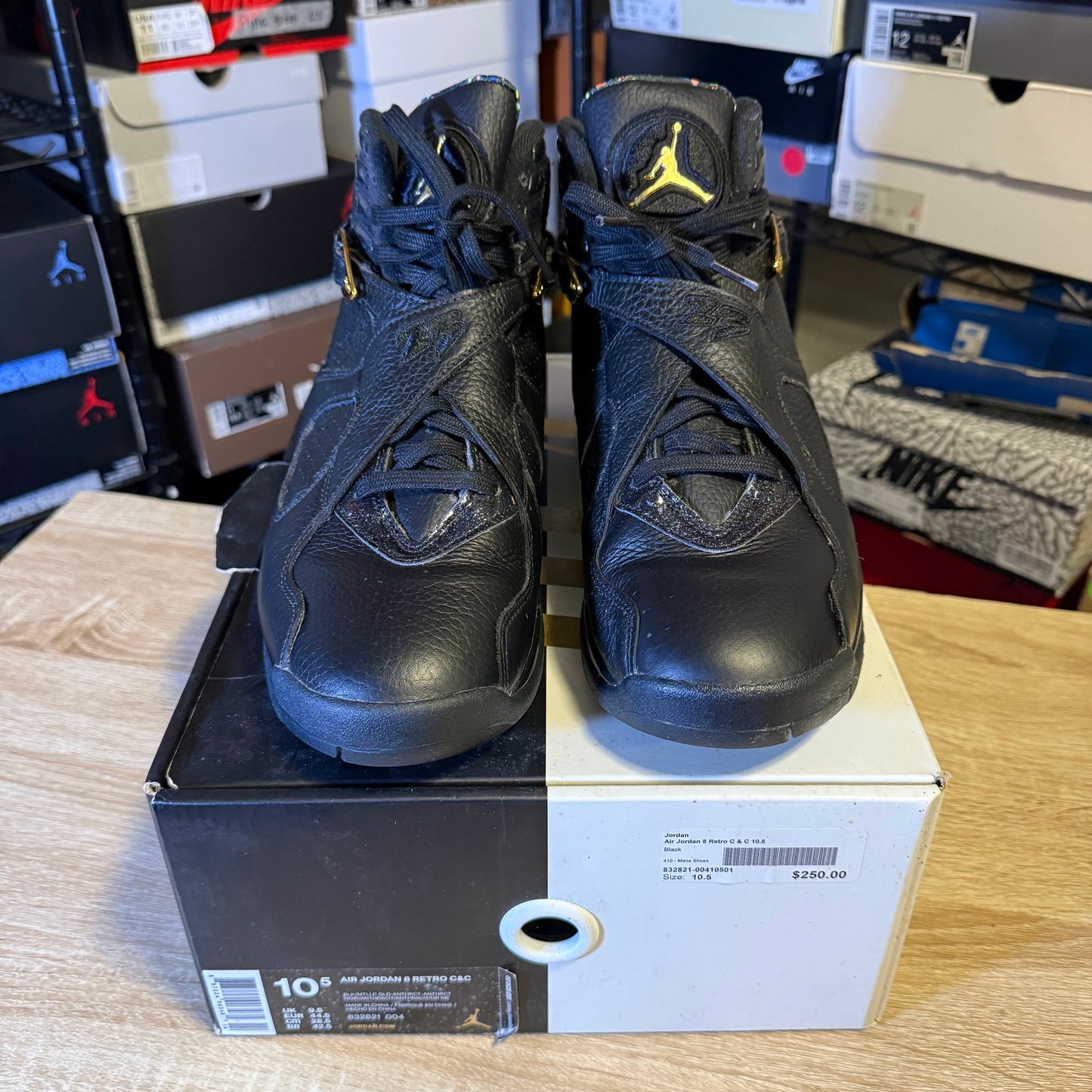 Size 10.5 – AJ 8 Confetti Black