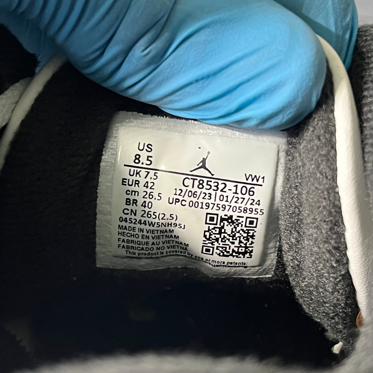Size 8.5 - AJ 3 Cement Grey