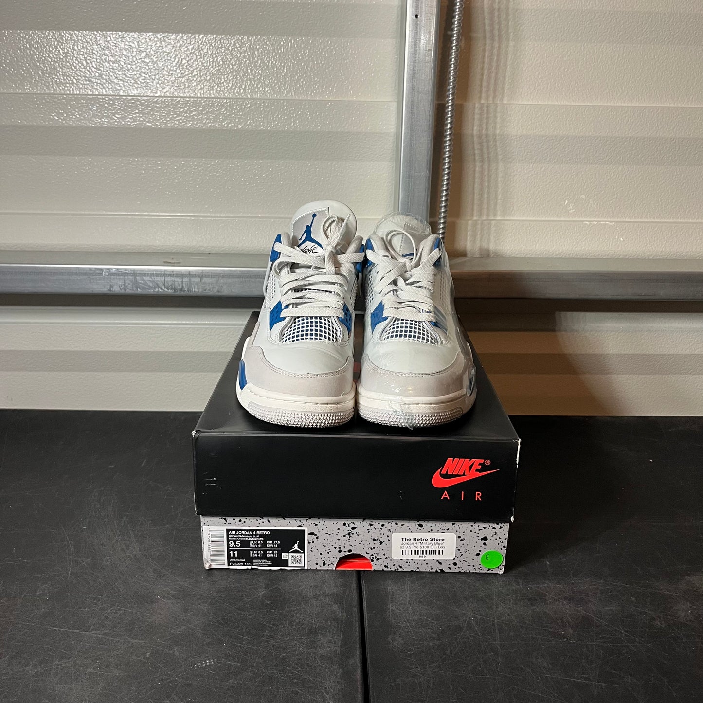 Size 9.5 - AJ 4 Military Blue
