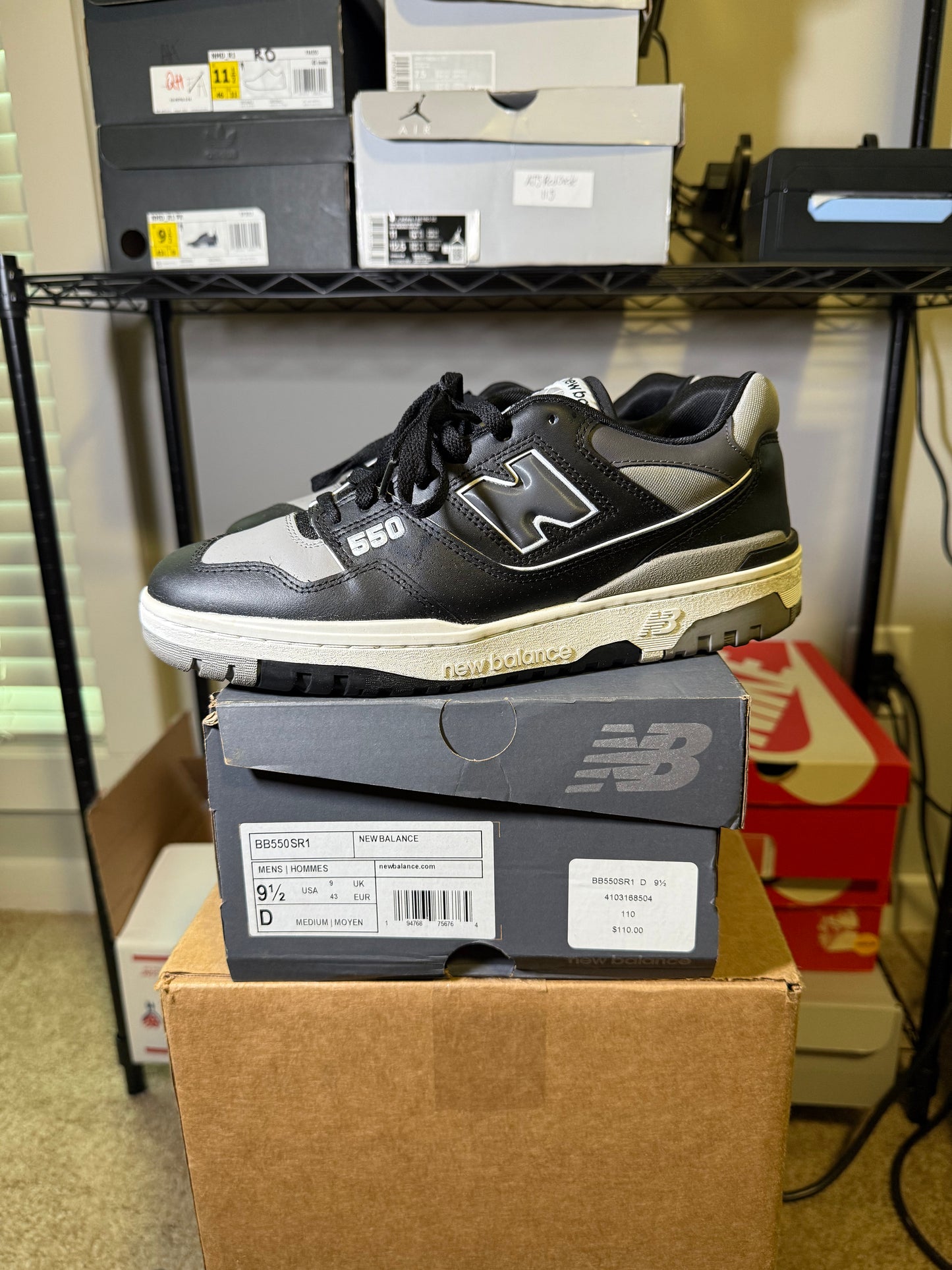 Size 9.5 - New Balance 550 Black