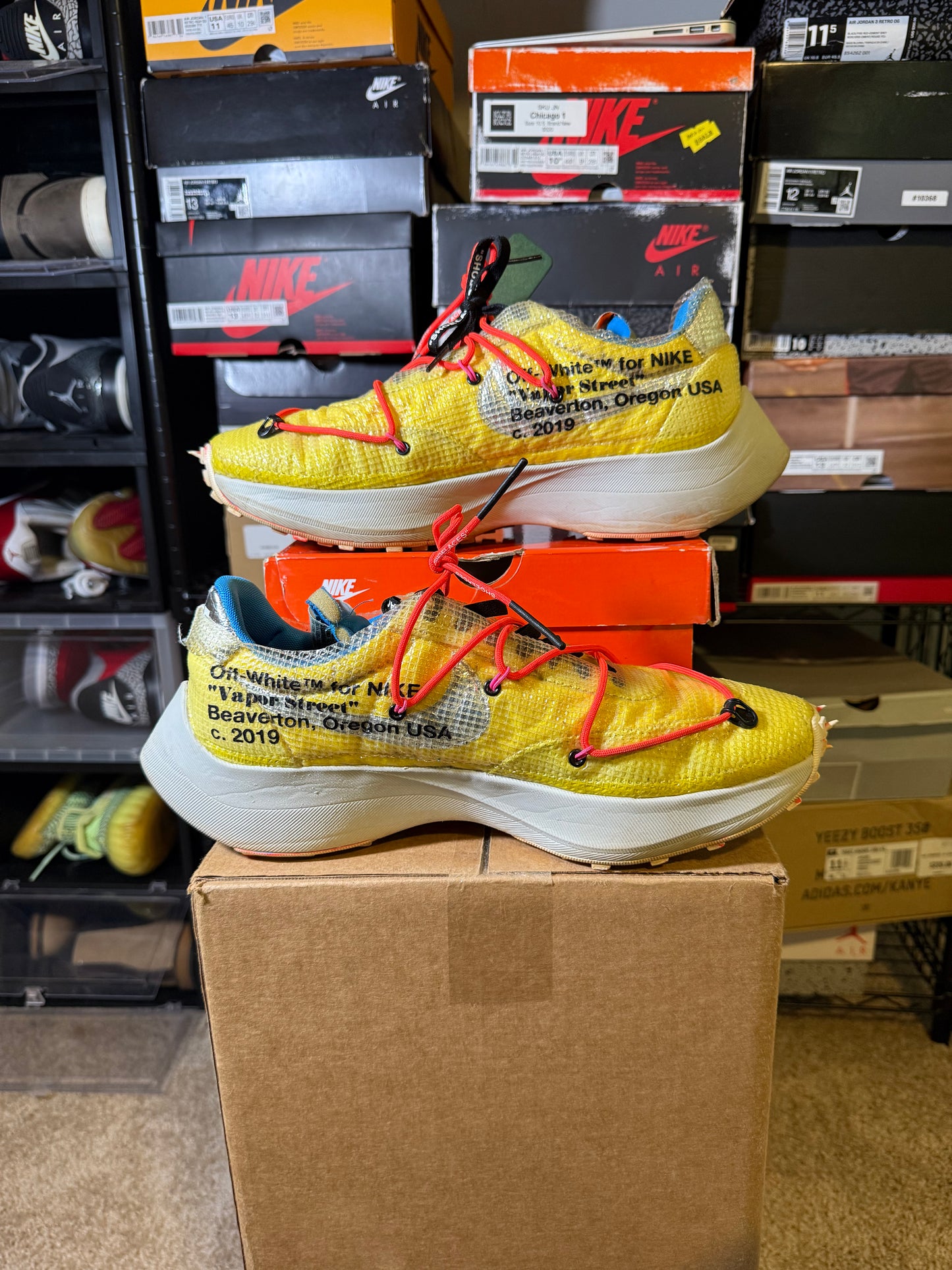 Size 14W/12.5M - Vapor Street x Off-White Low Tour Yellow