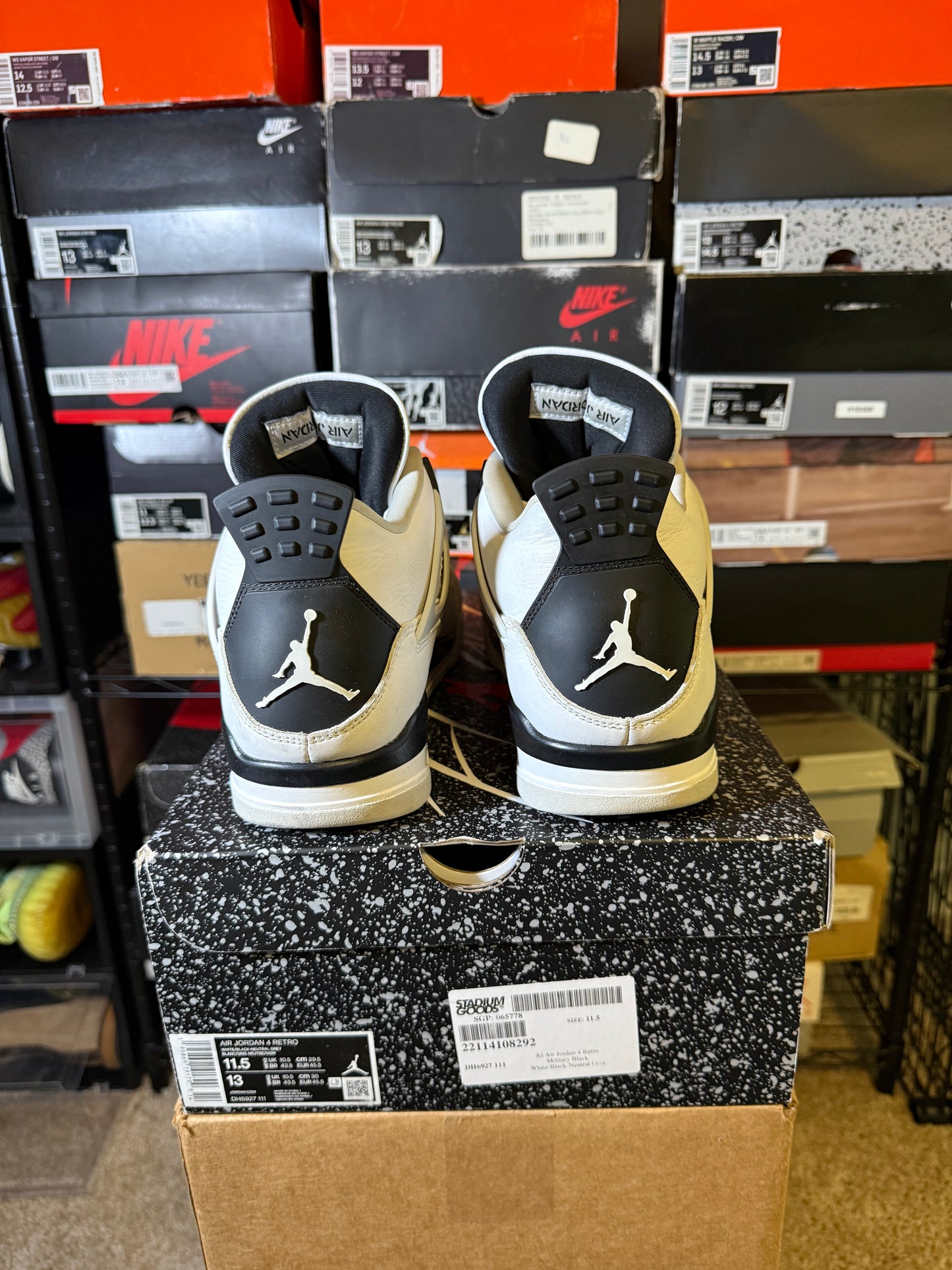 Size 11.5 - AJ 4 Retro Mid Military Black