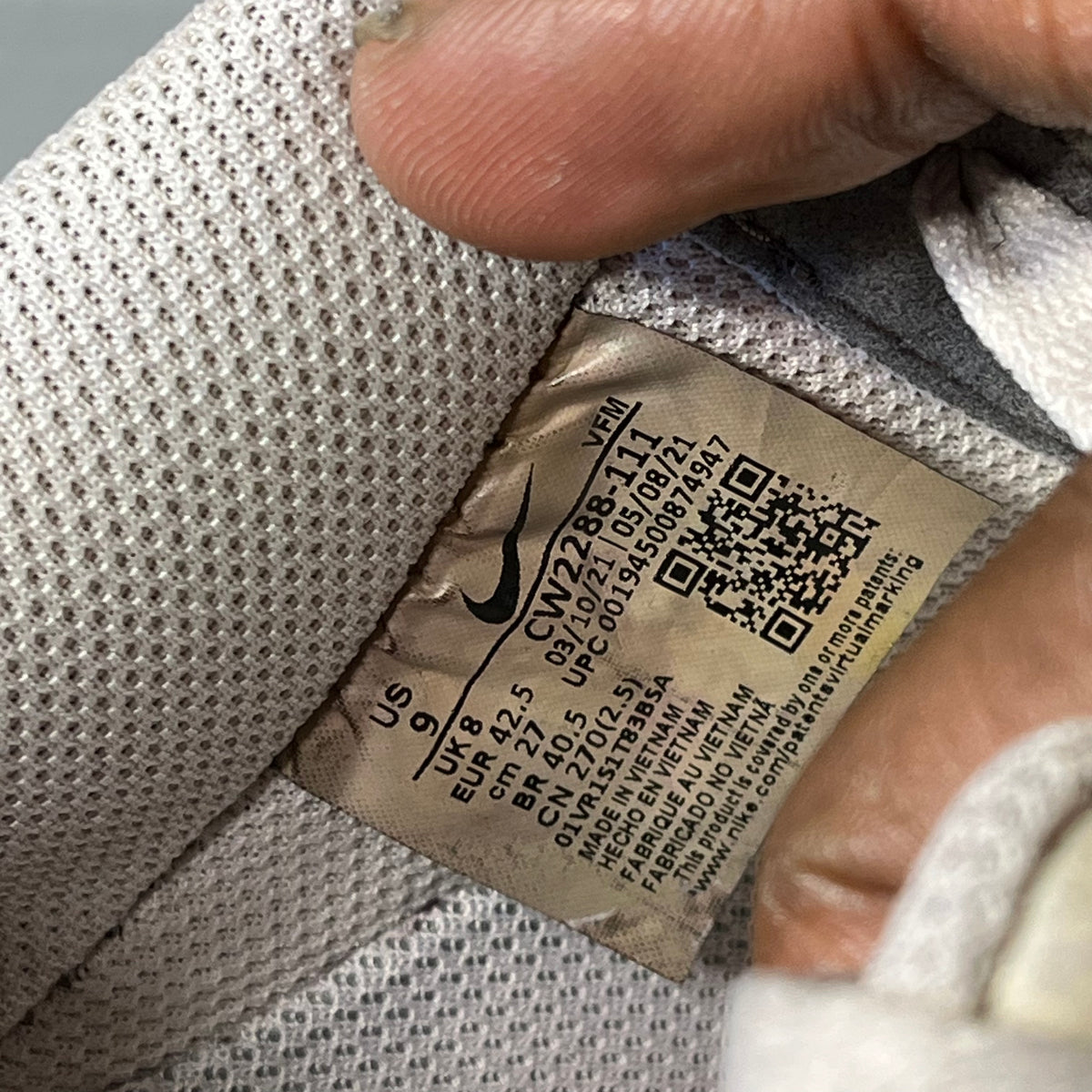 Size 9 - AF 1 Purple Tint Double Swoosh