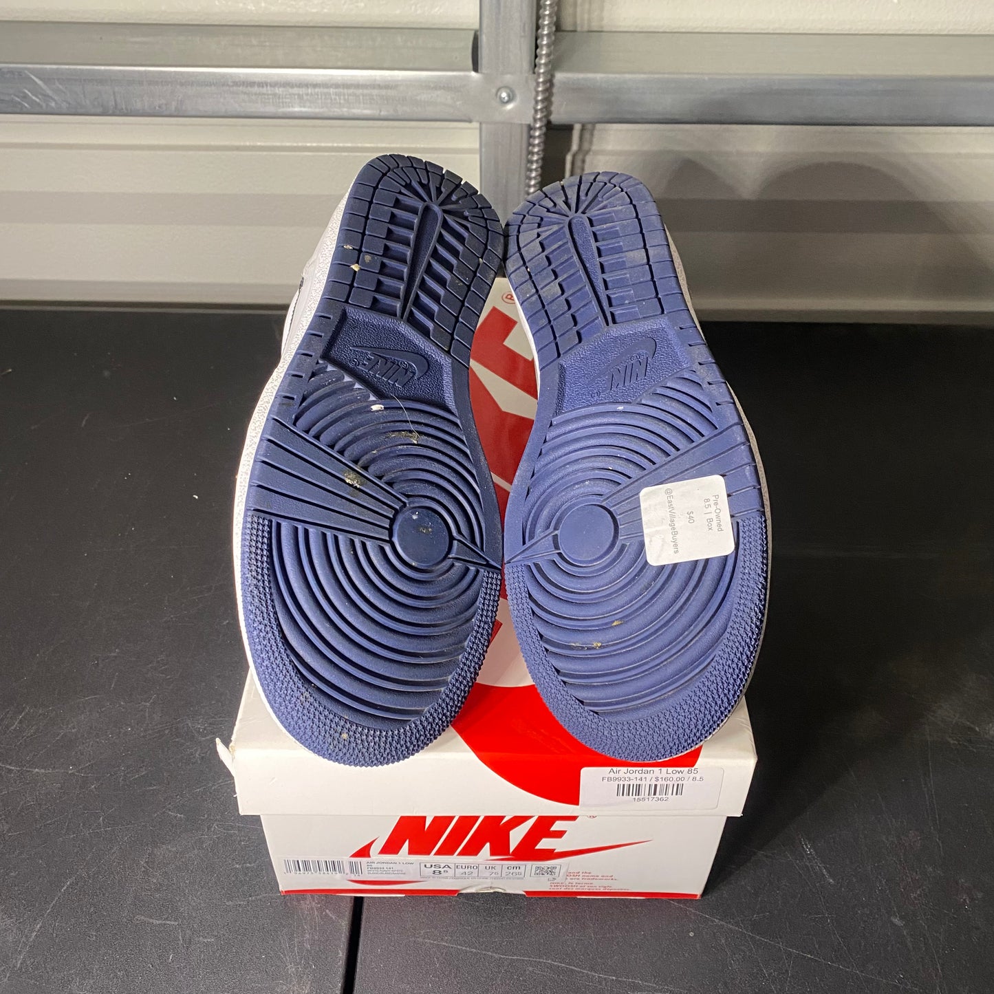 Size 8.5 - AJ 1 Low '85 Metallic Navy