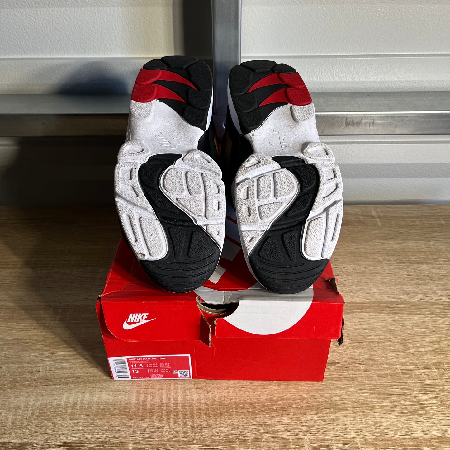 Size 11.5 - Air Diamond Turf 49ers White Fire Red Black