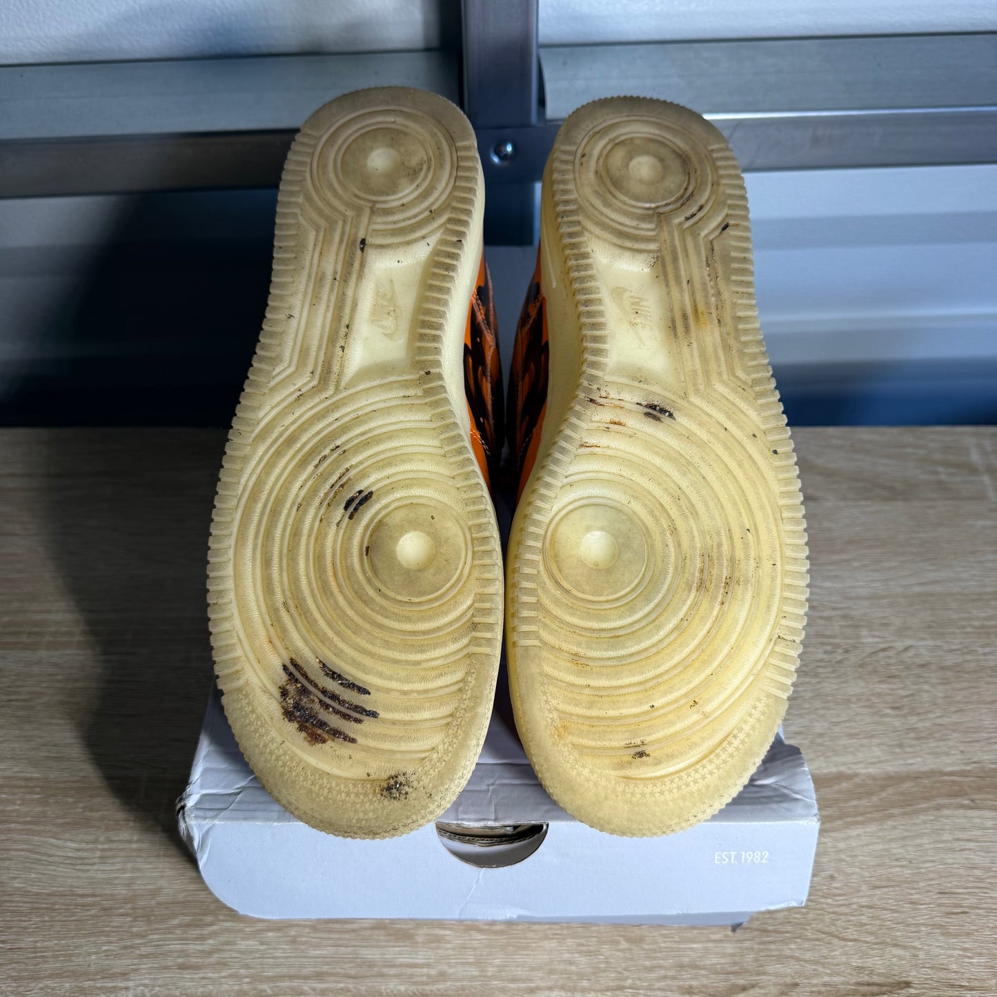 Size 9.5 - AF 1 Low Orange Skeleton Halloween