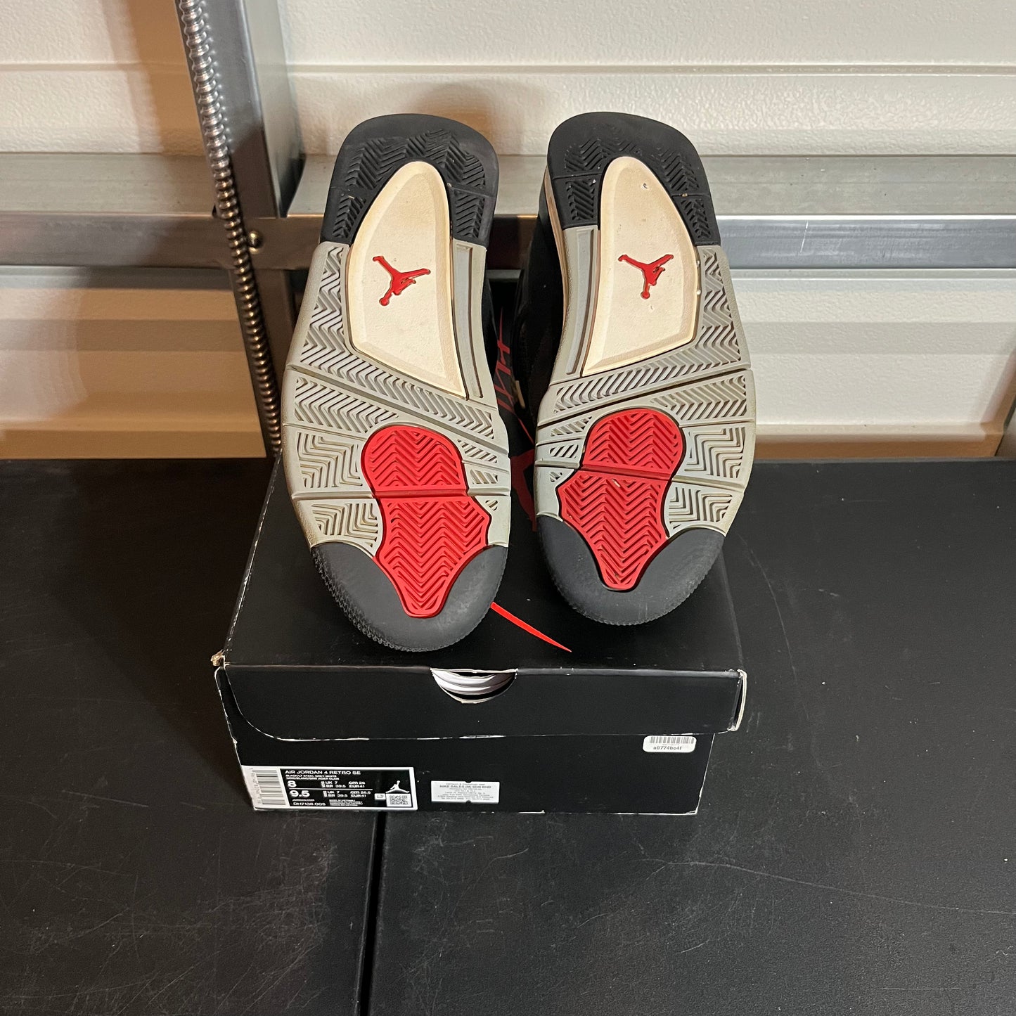 Size 8 - AJ 4 Retro Black Canvas