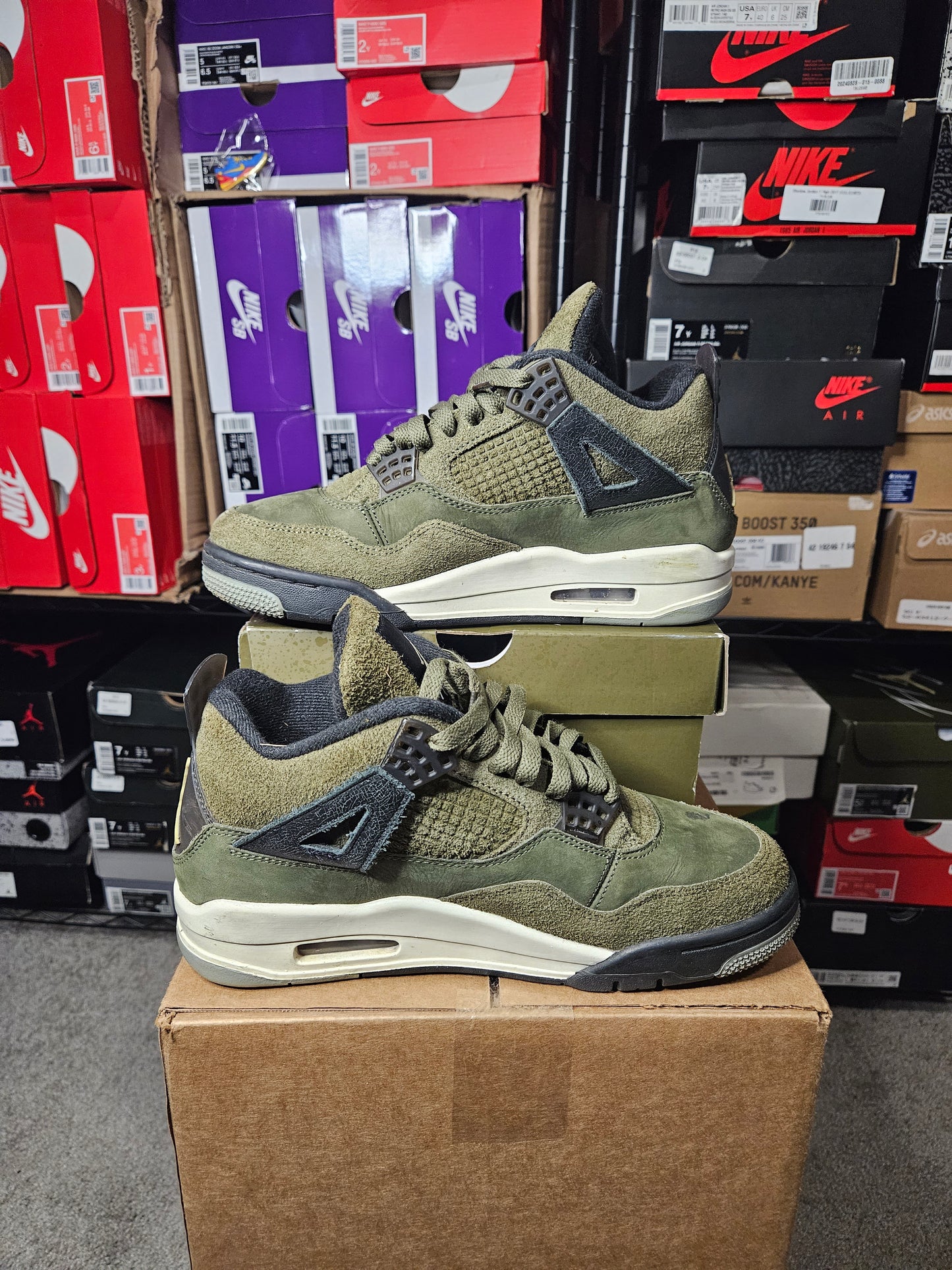 Size 7.5 - AJ 4 SE Retro Low Craft - Olive