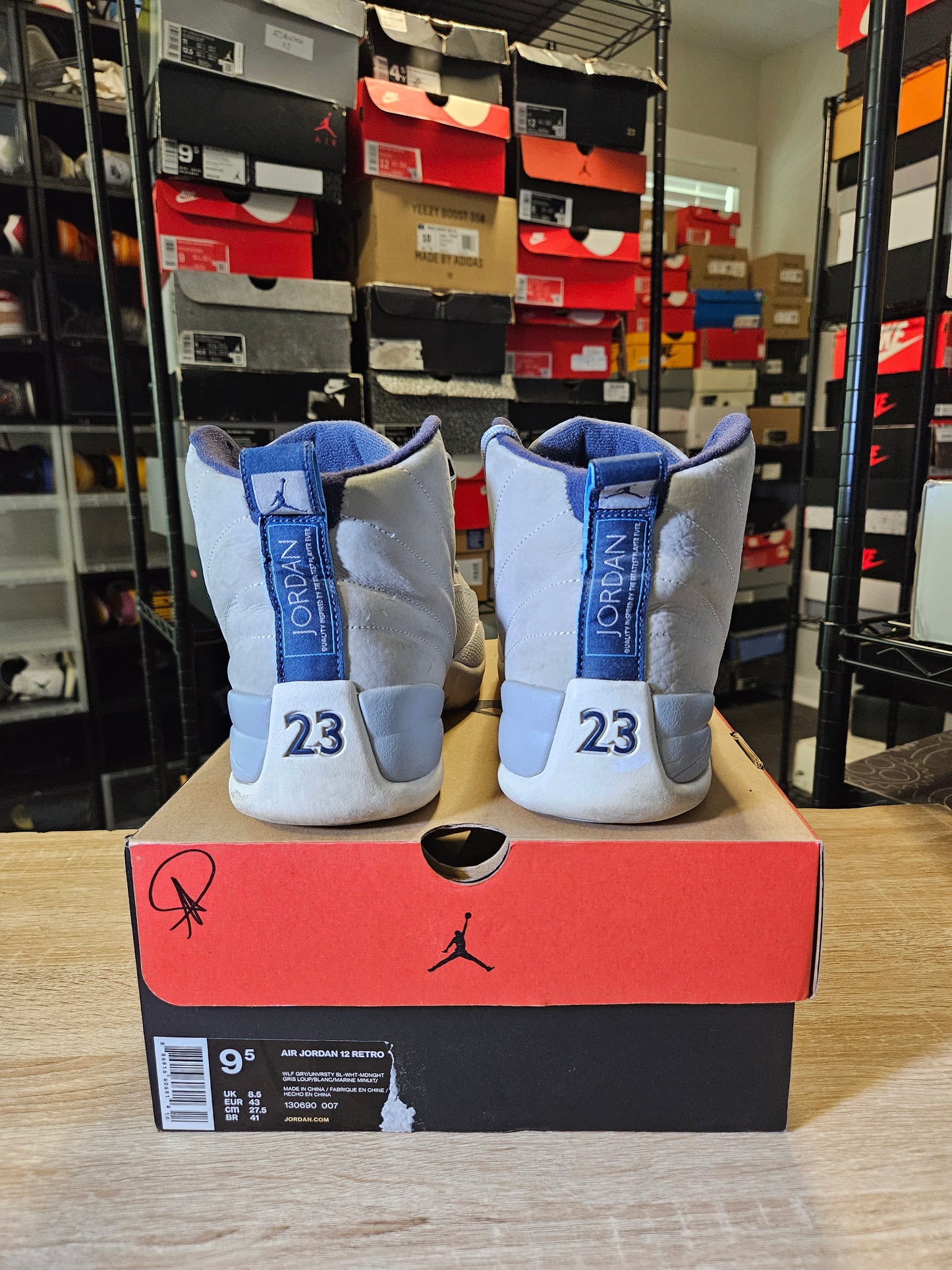 Size 9.5 - AJ 12 Retro Grey University Blue