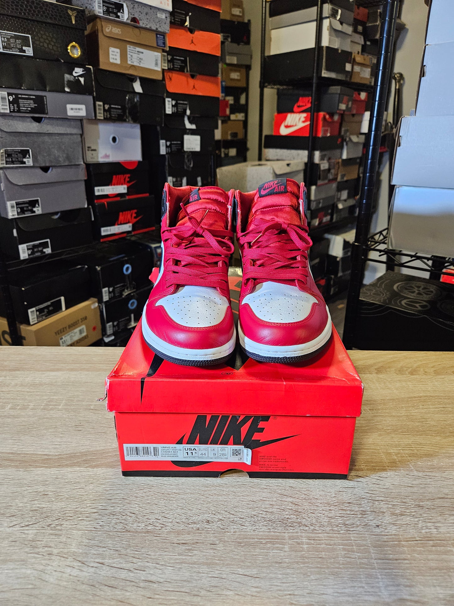 Size 10 - Air Jordan 1 Retro OG High Satin Red