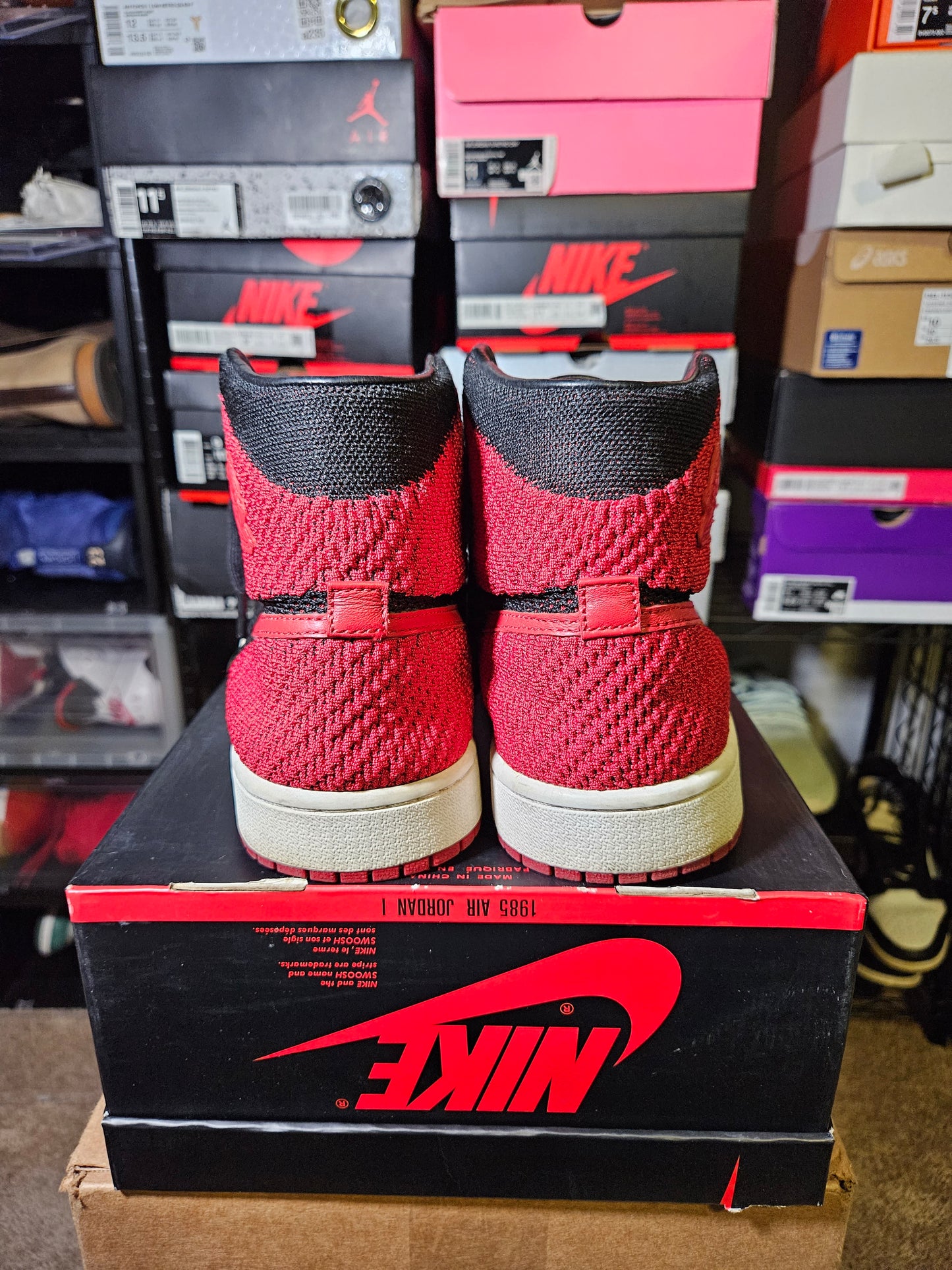 Size 10 - AJ 1 Retro OG Flyknit High Bred
