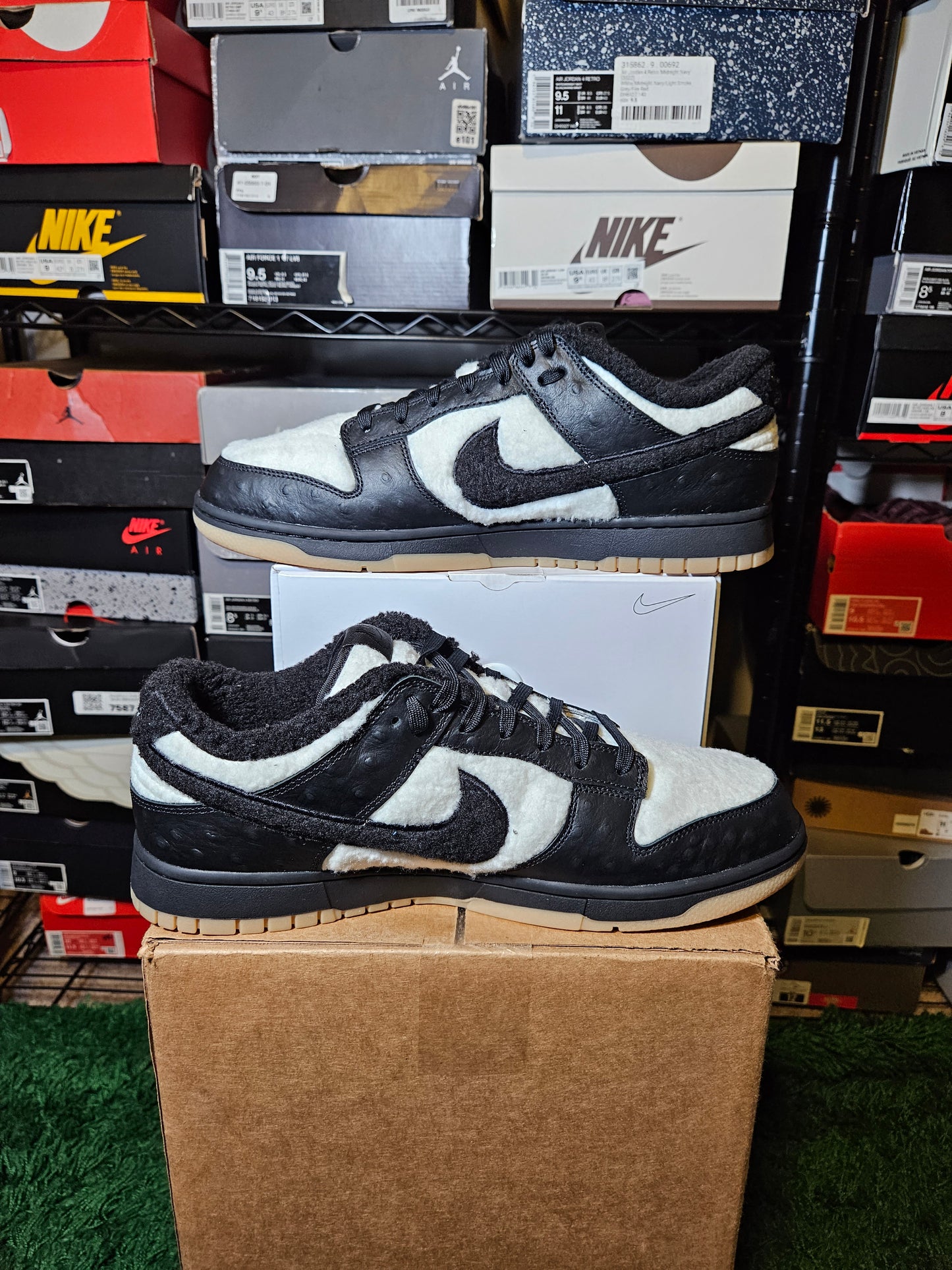 Size 12.5 - Dunk Low By You Furry Panda