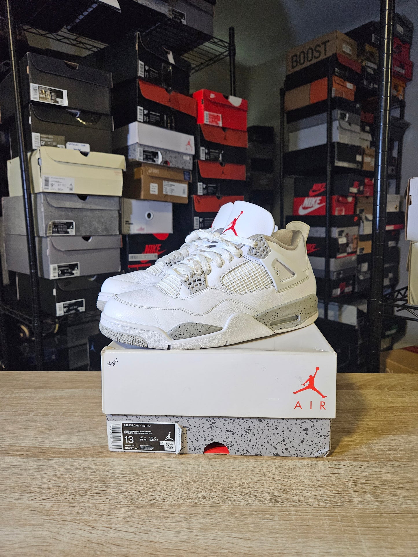 Size 13 - AJ 4 Retro Mid White Oreo